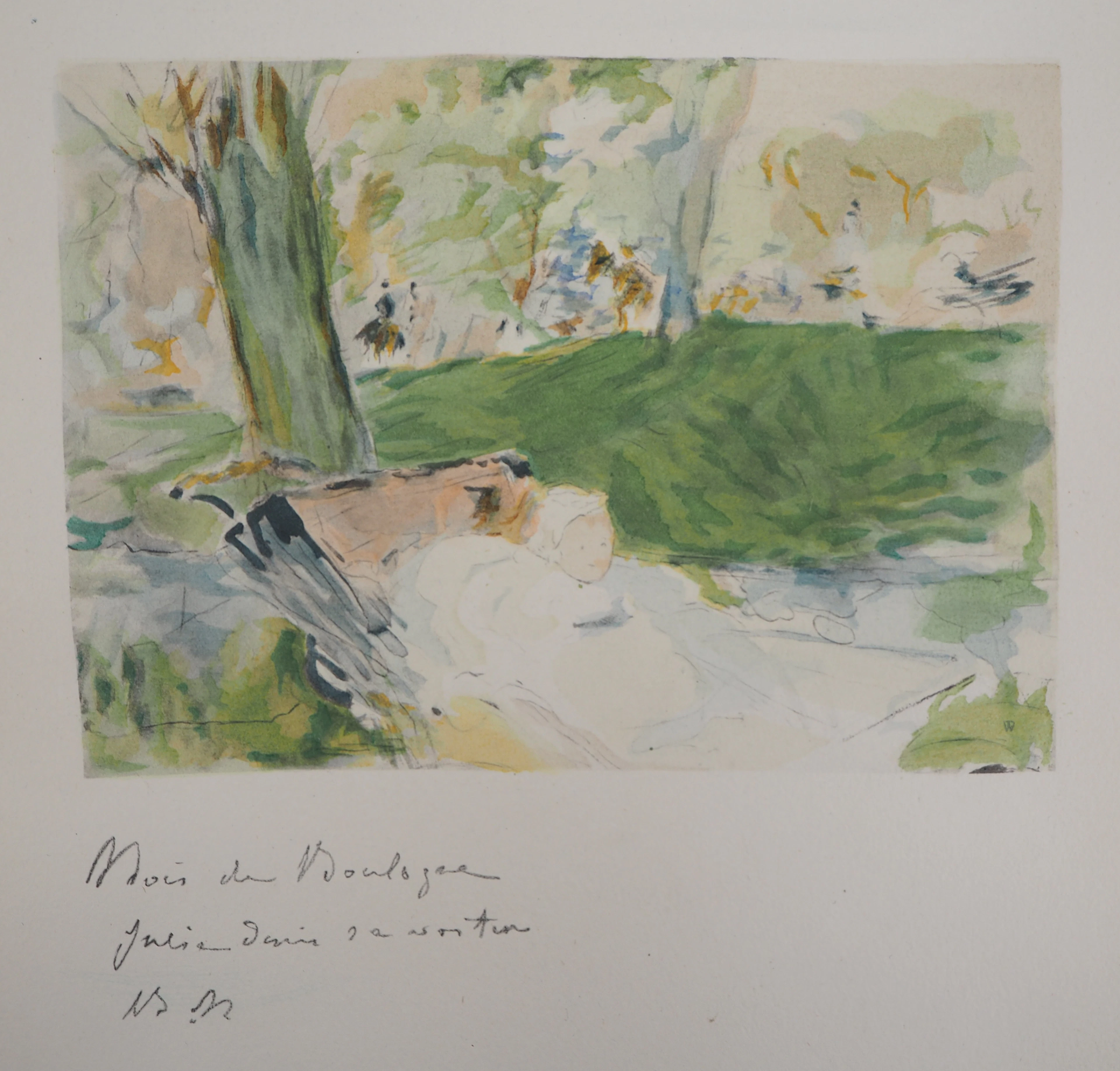 Berthe MORISOT (d’après) : Au Bois de Boulogne, 1946 - Lithographie signée