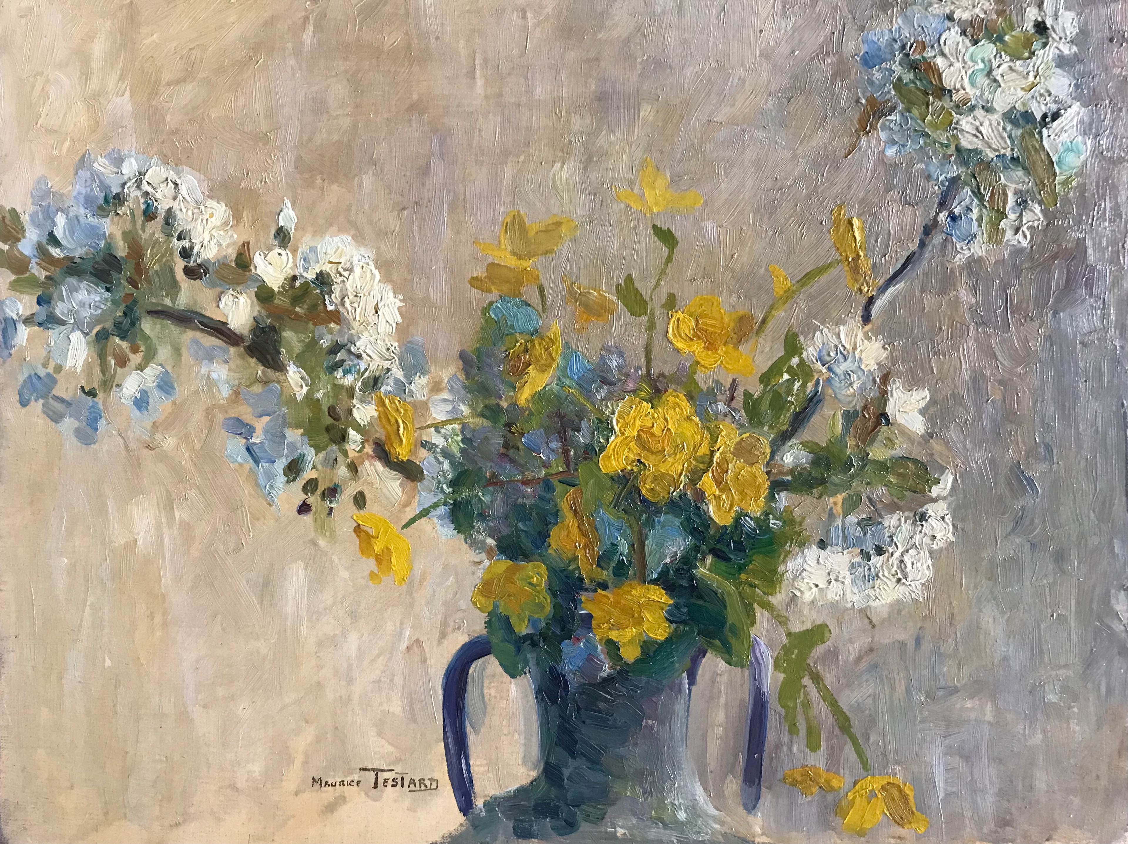 Maurice TESTARD - Bouquet, vers 1920 - Huile sur toile signée.