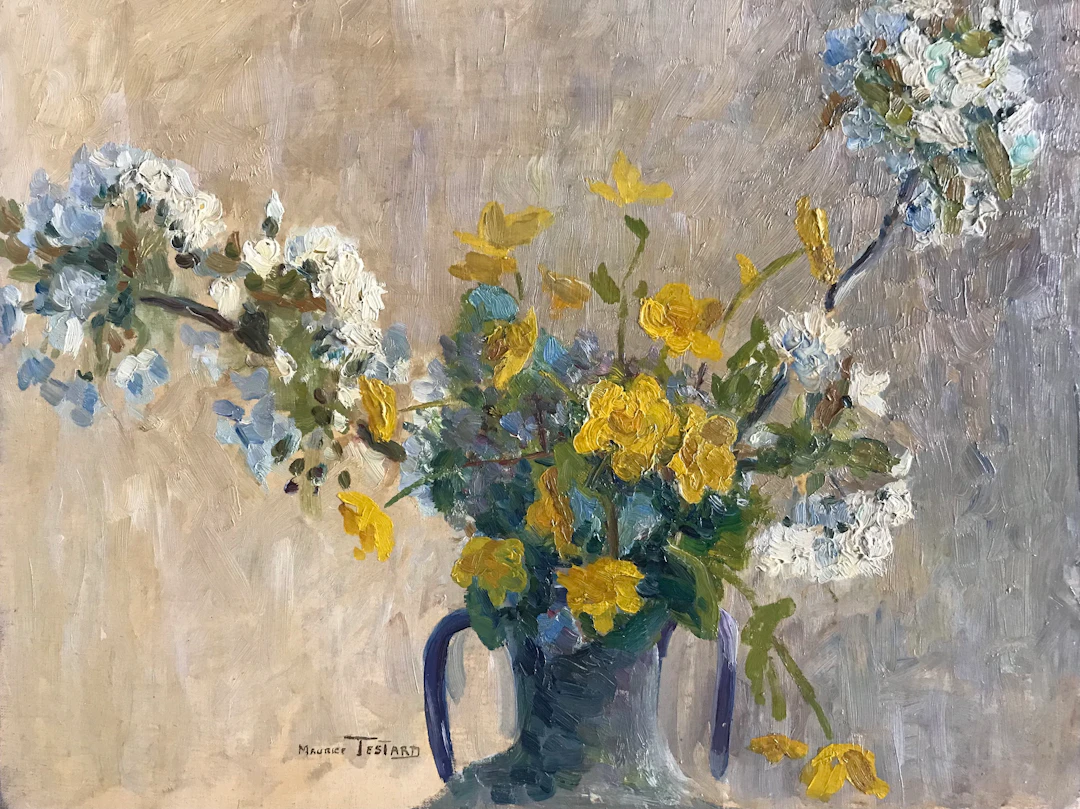 Maurice TESTARD - Bouquet, vers 1920 - Huile sur toile signée.