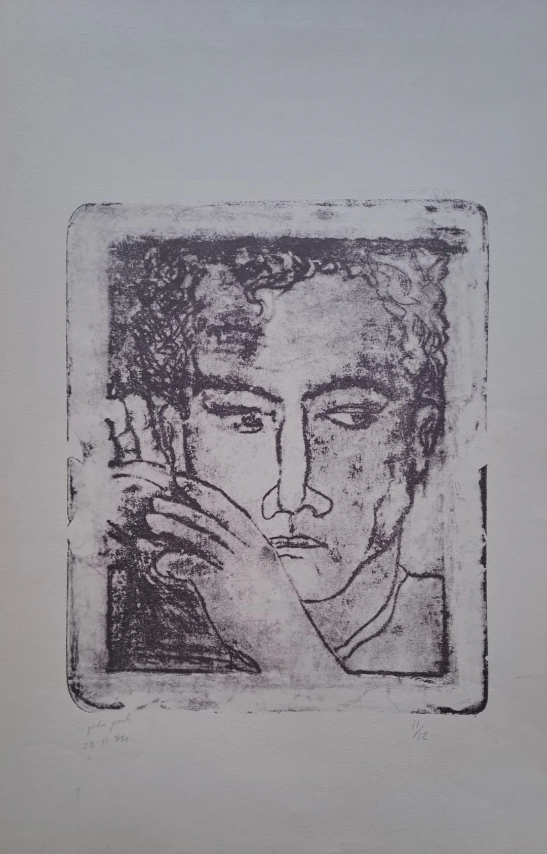 Ecole XXème - Portrait - Lithographie originale