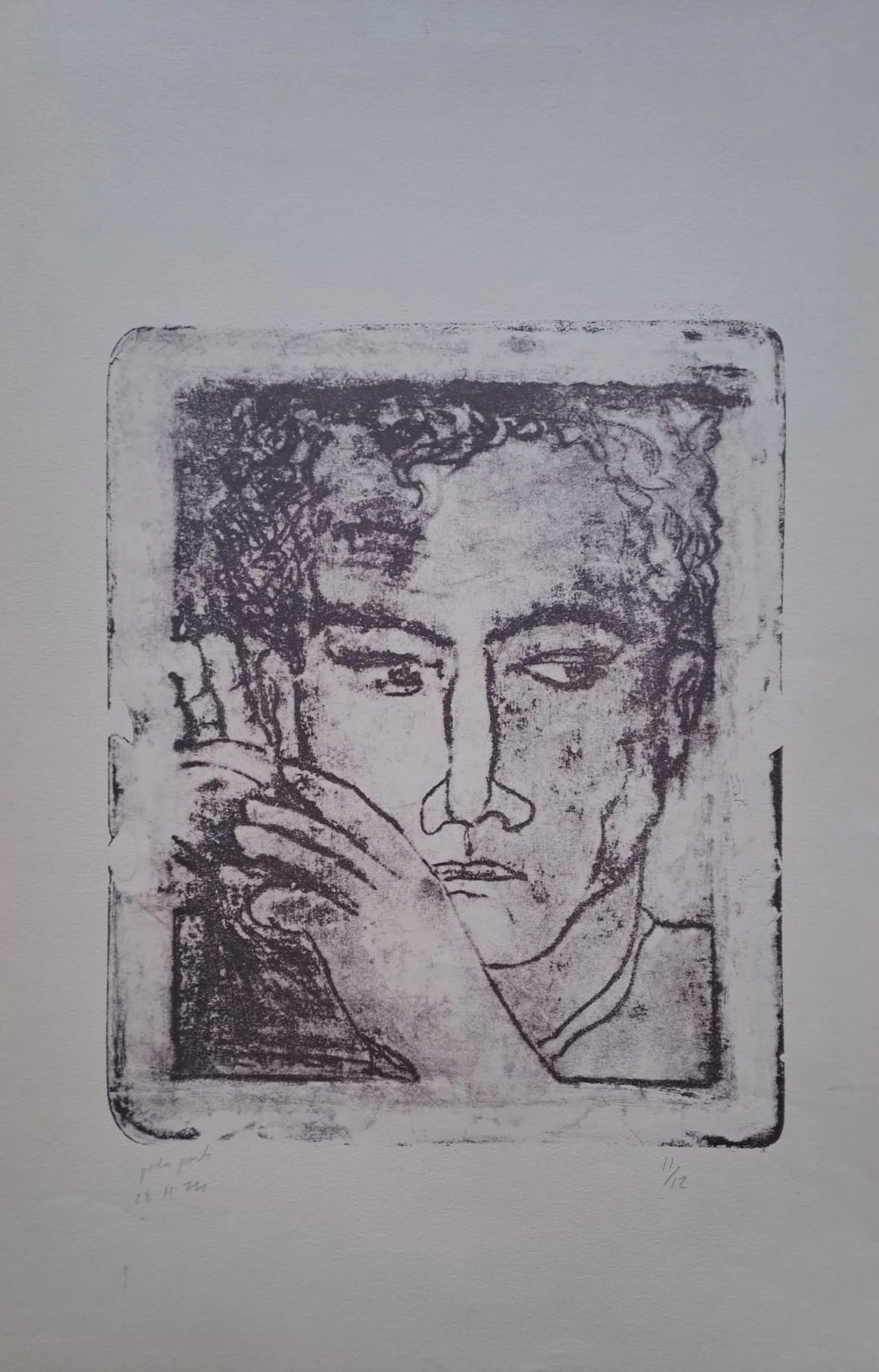 Ecole XXème - Portrait - Lithographie originale