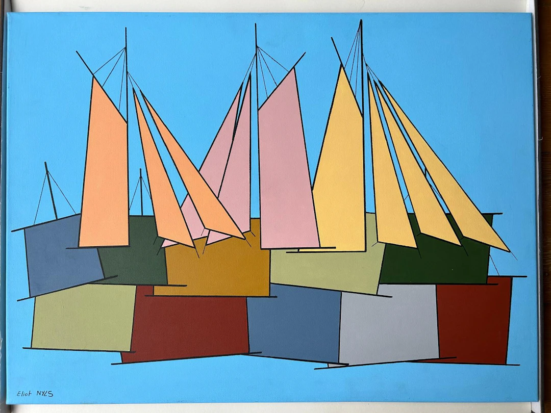 Eliot NYLS - Le bonheur sous voile, 2021, Acrylique sur toile