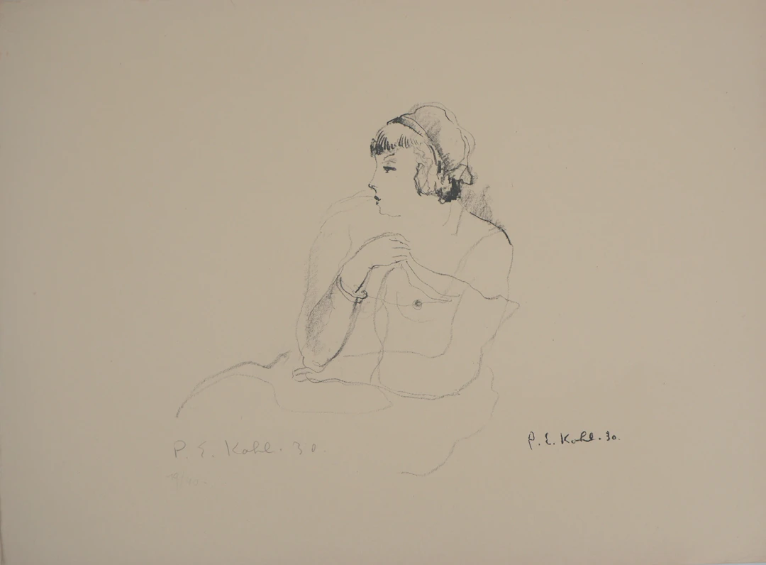 Pierre-Ernest KOHL - Femme au saut du lit - Lithographie originale signée