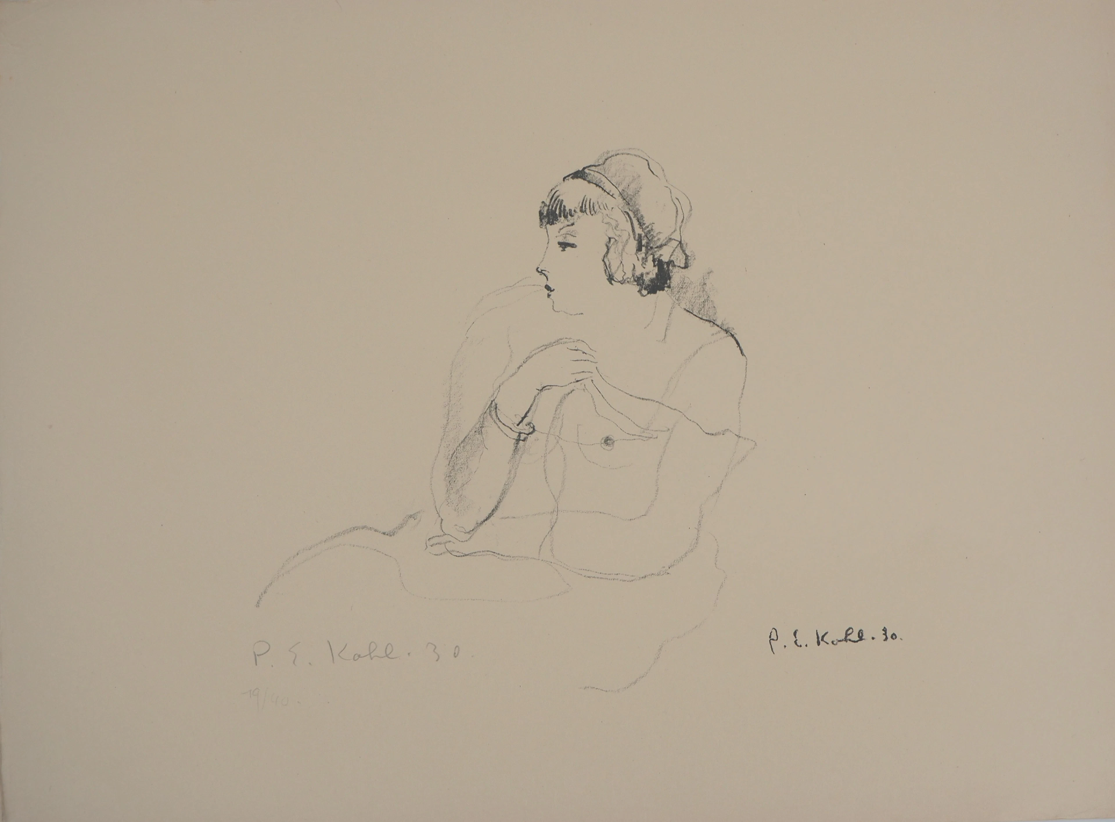 Pierre-Ernest KOHL - Femme au saut du lit - Lithographie originale signée