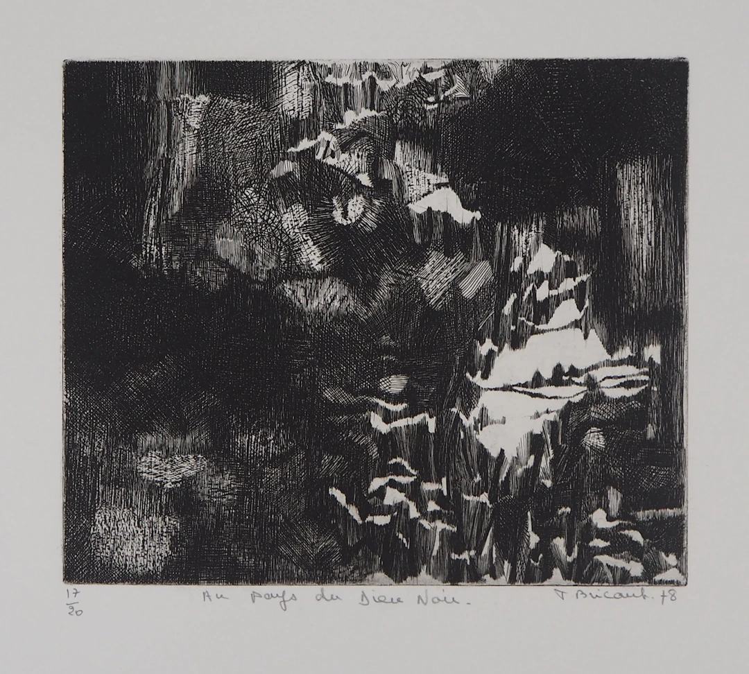 Françoise BRICAUT : Au pays de Dieu Noir, 1978 - Gravure Originale Signée