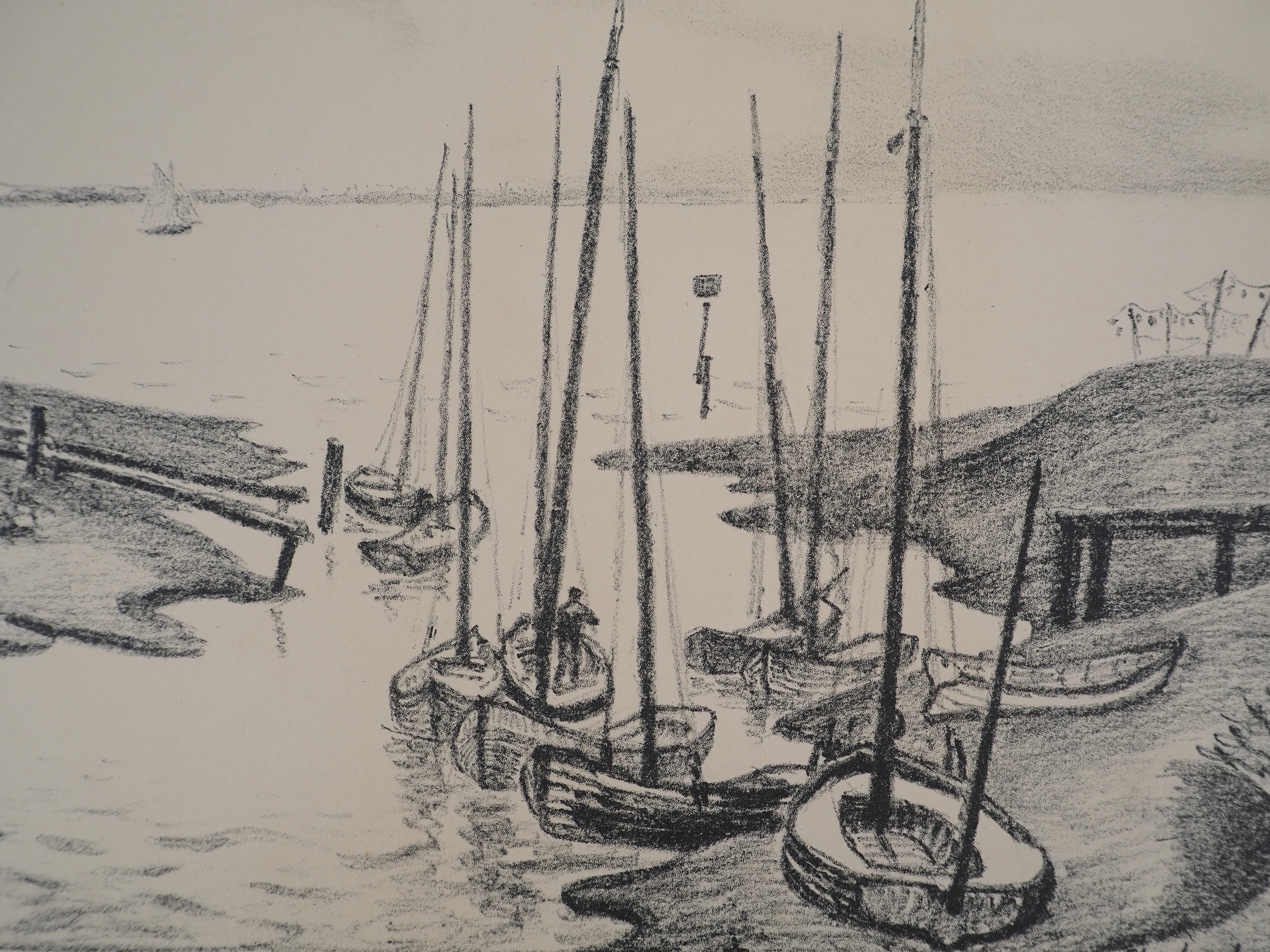 Charles LACOSTE : Saint-Seurin-d’Uzet - Lithographie originale, 1946