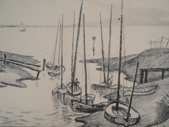 Charles LACOSTE : Saint-Seurin-d’Uzet - Lithographie originale, 1946