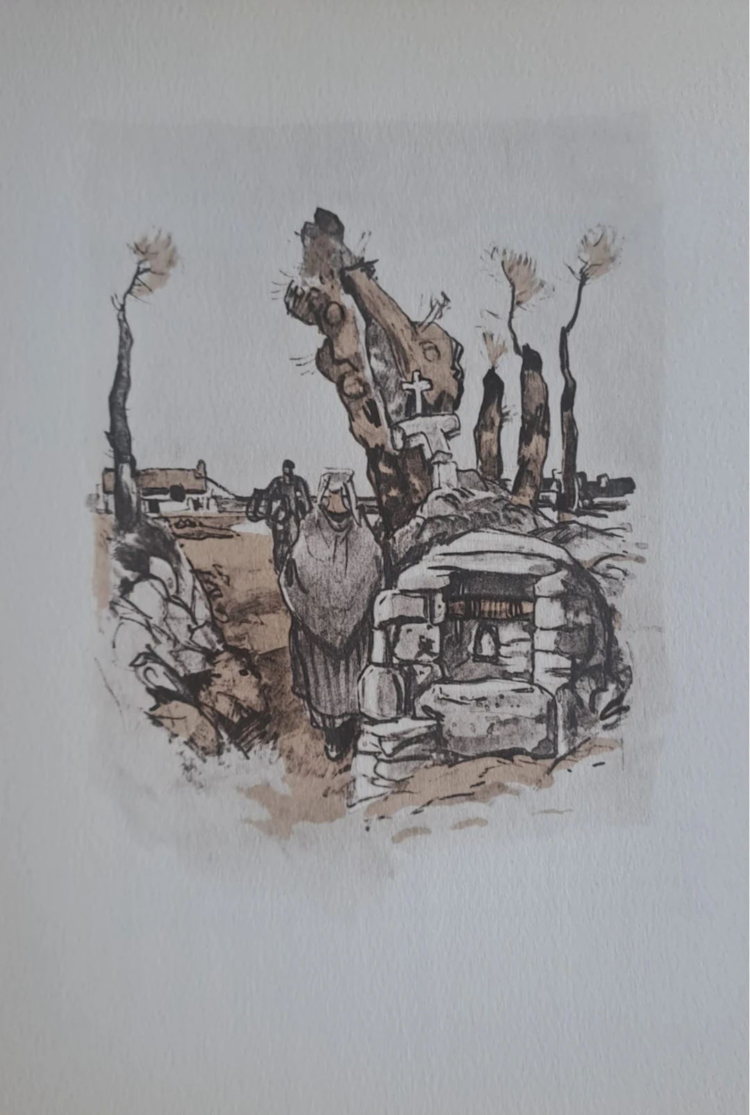 Mathurin Méheut (d’après) - Le sanctuaire - Phototypie, coloris aux