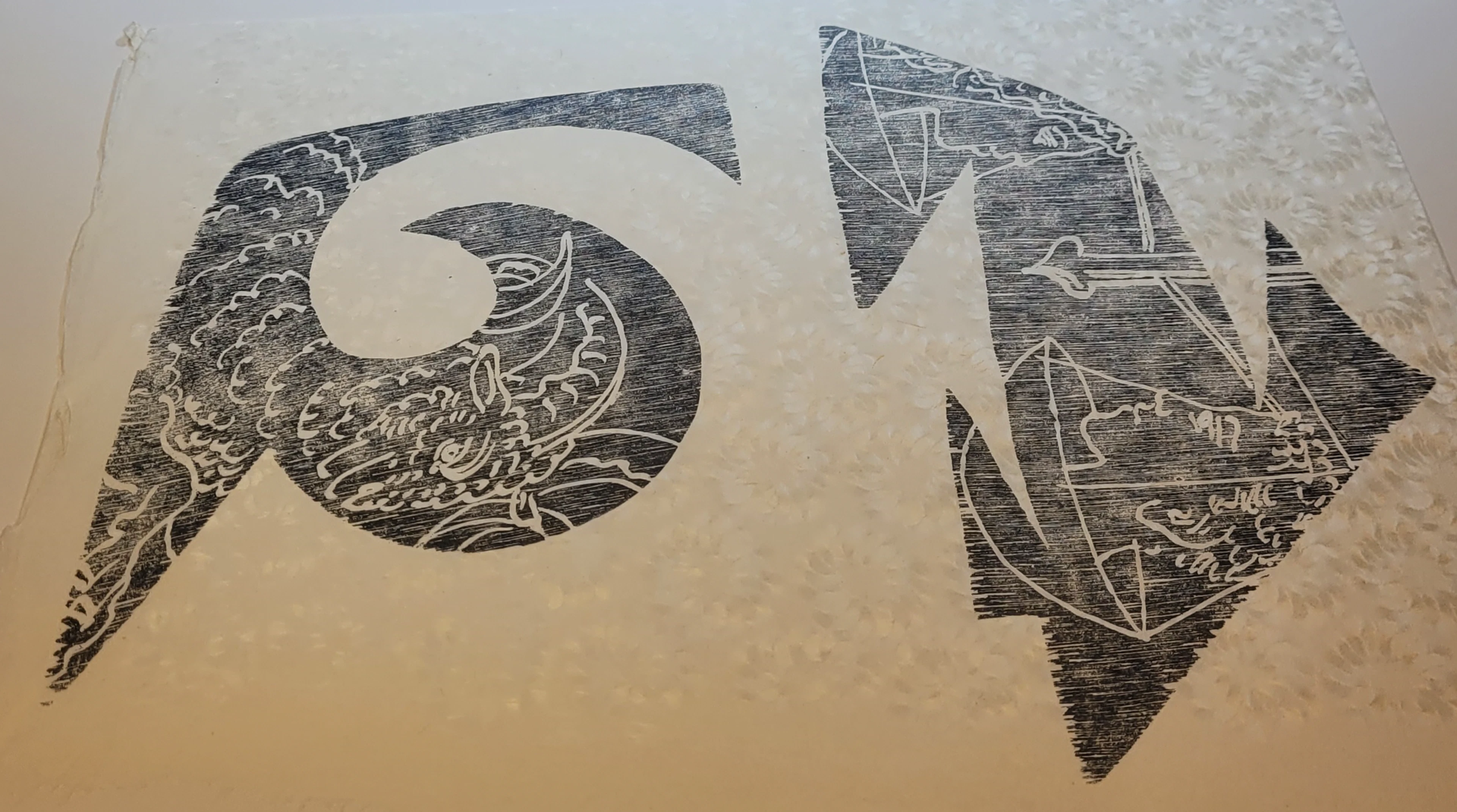 Hans ERNI - 2 signes du zodiaque 3,1970 - Bois gravé original