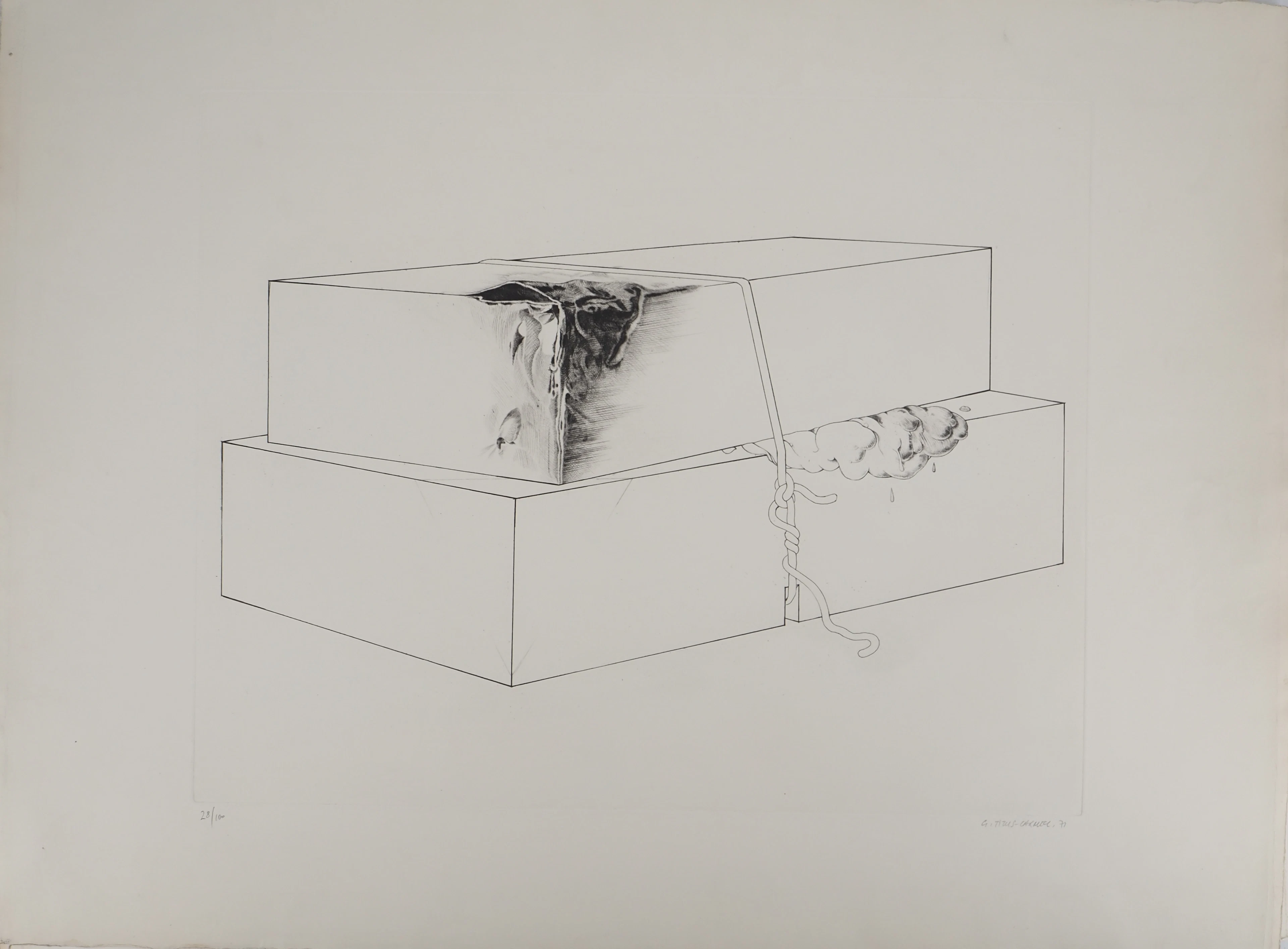 TITUS-CARMEL - La détérioration des deux boites: contamination, 1971
