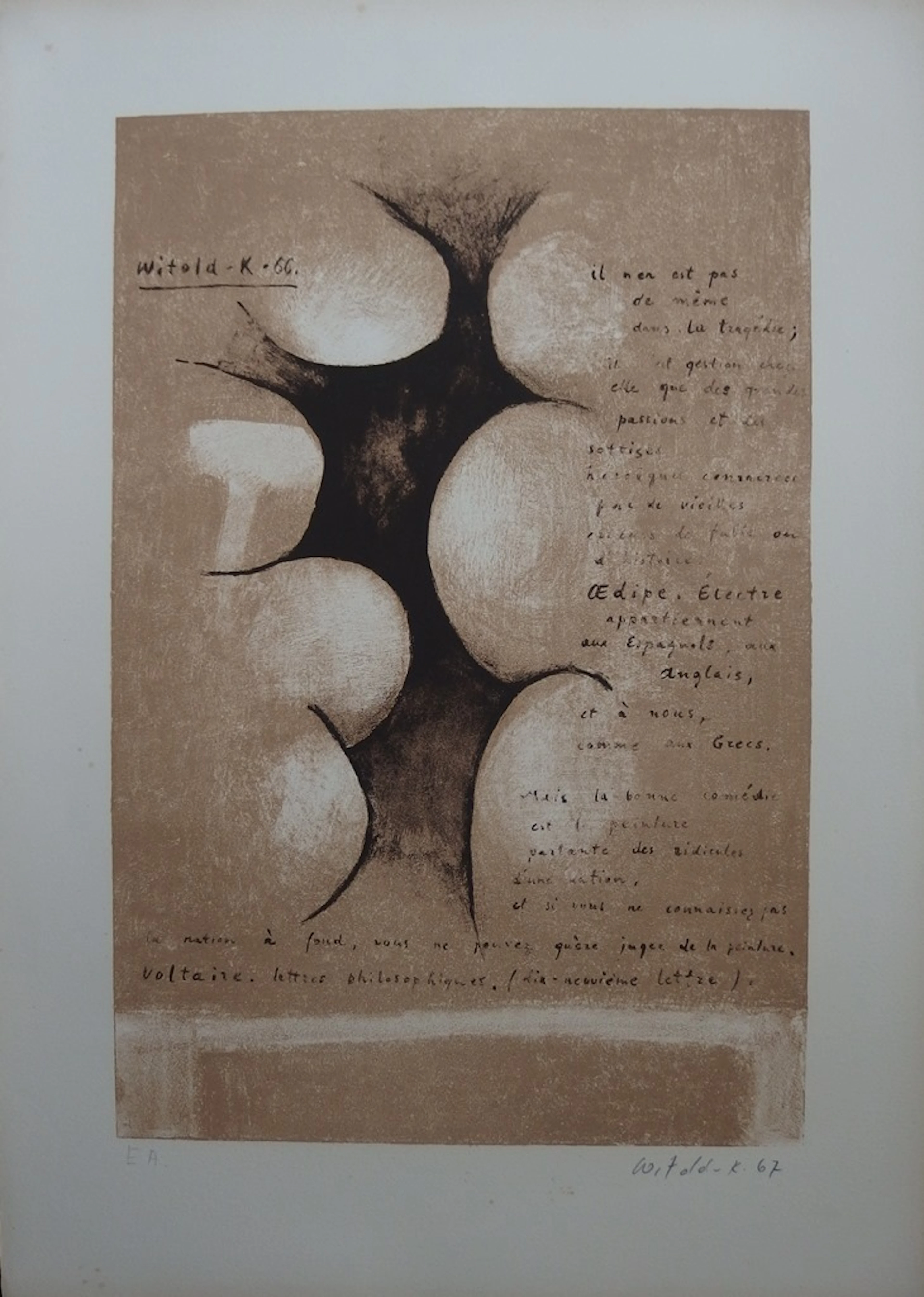 WITOLD-K - Comédie, tragédie - Lithographie originale signée