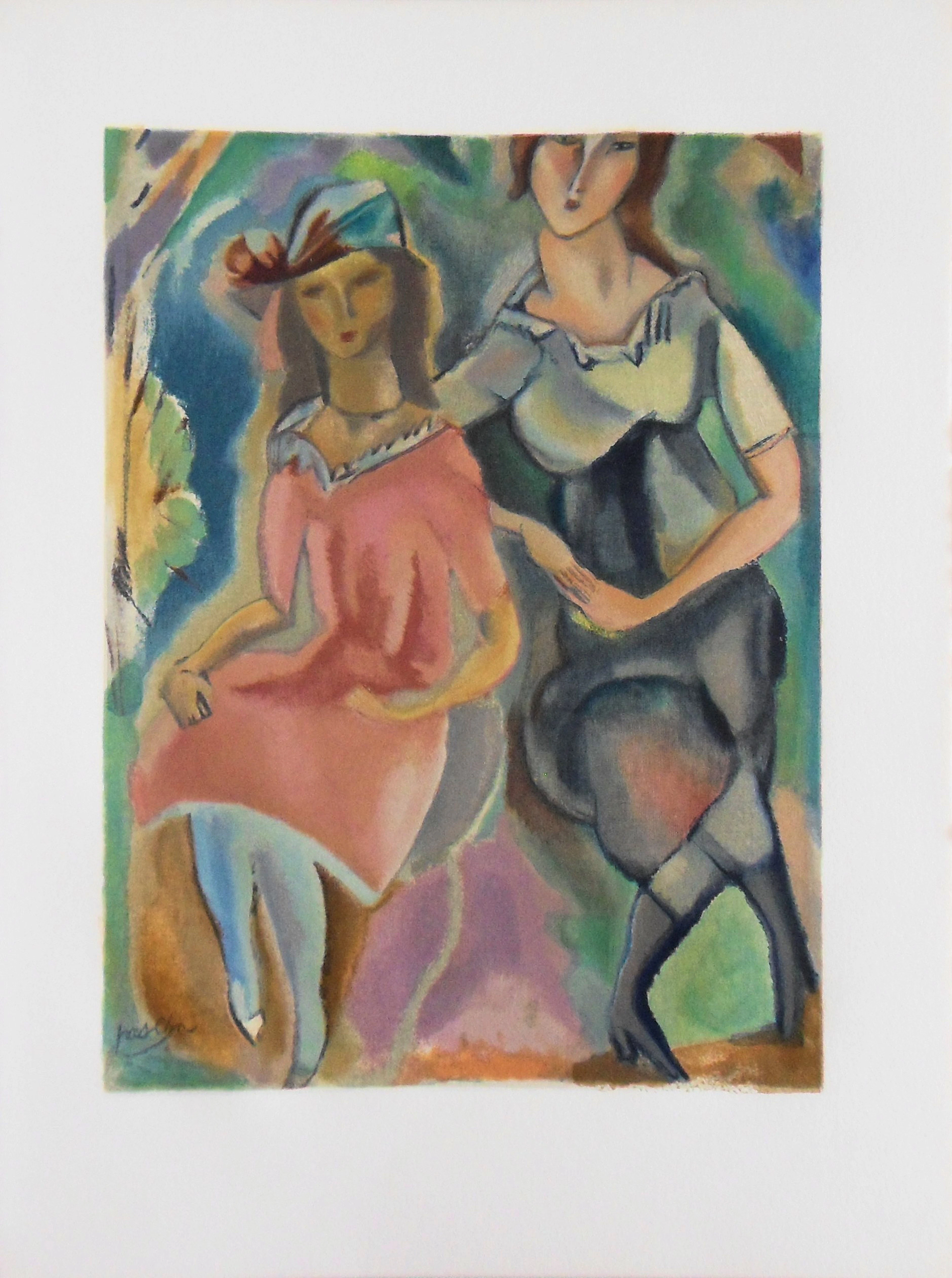 Jules Pascin - Les deux soeurs - Lithographie originale signée