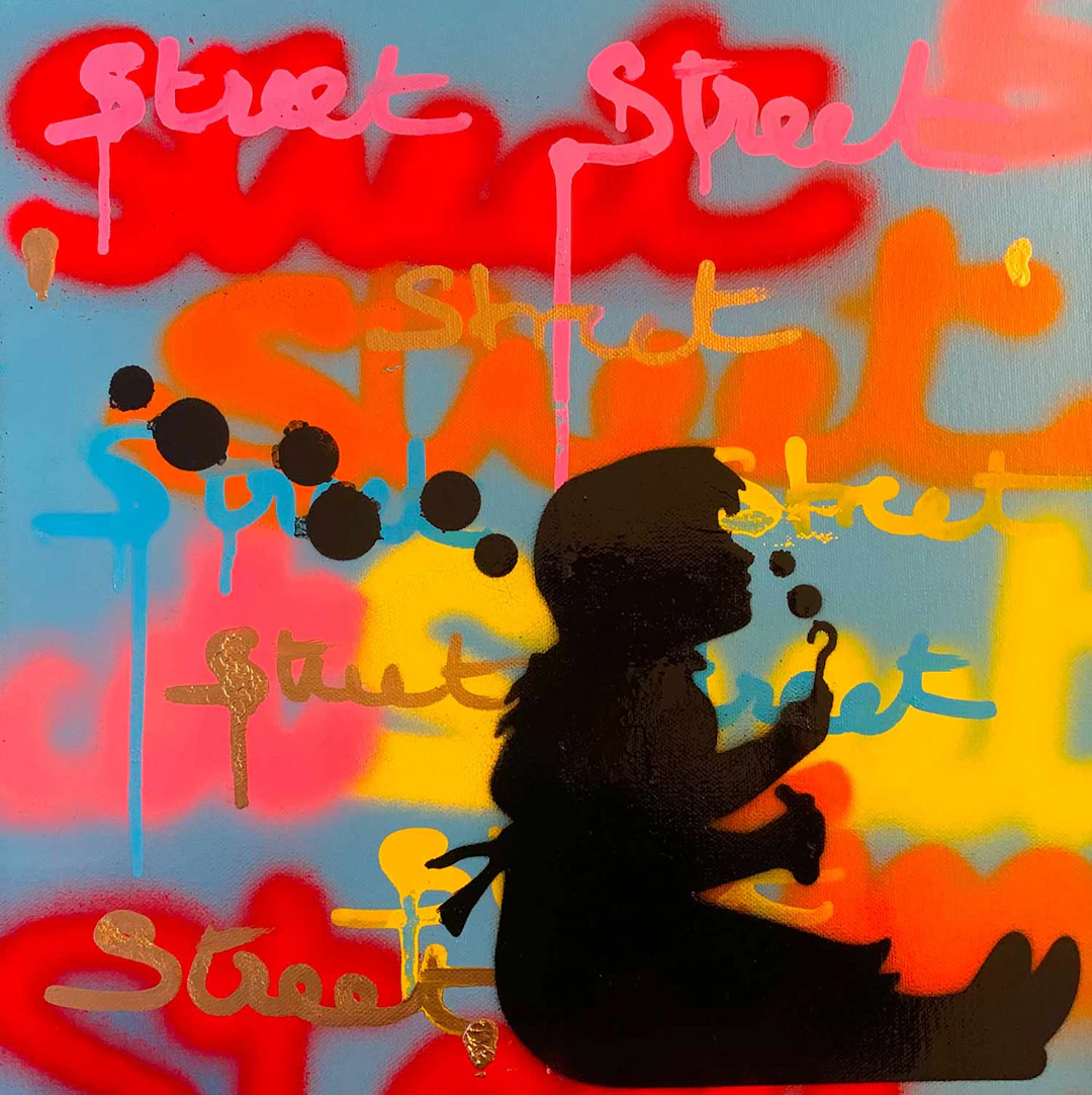 Andrea Van Der Hoeven - Little Girl - Technique mixte sur toile