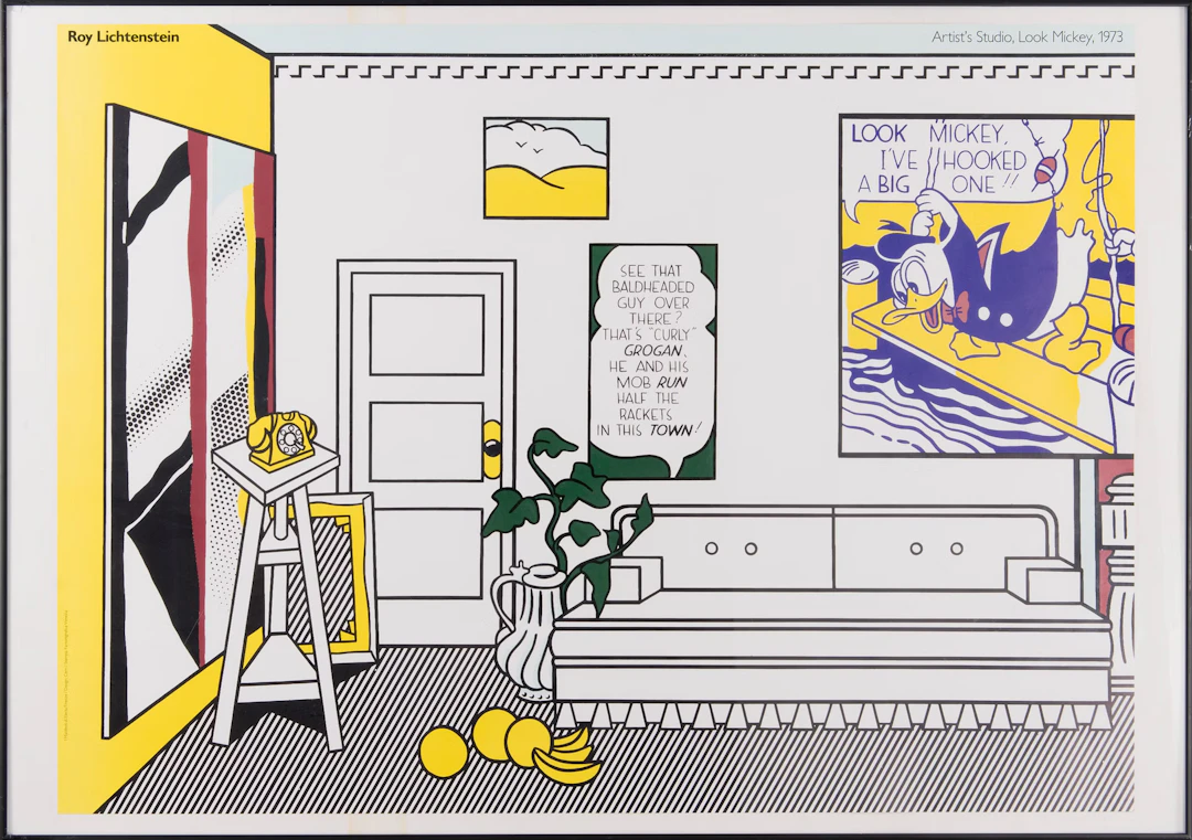 Roy Lichtenstein - Atelier d’artiste, Regarde Mickey, 1988 - Lithographie