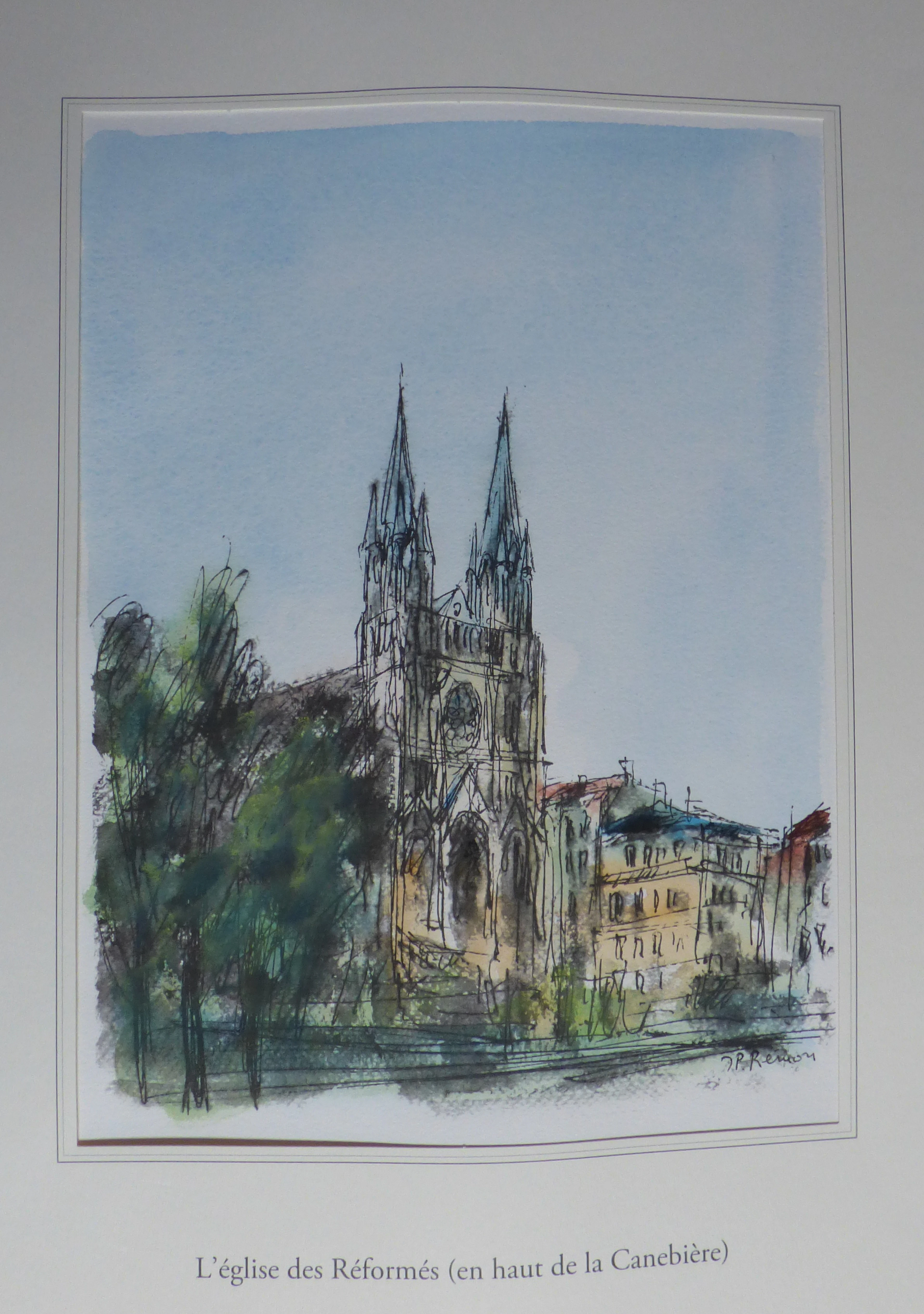 Jean Pierre REMON - L’Eglise des Réformés, 2010 - Aquarelle originale signée