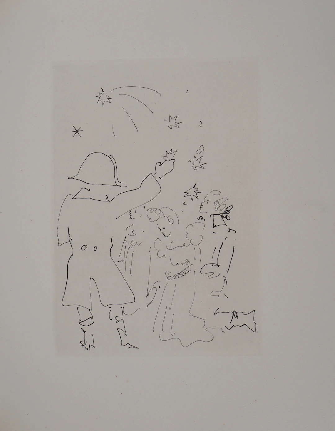 Jean COCTEAU : Le bal du comte d'Orgel, Le feu d'artifice, Gravure originale