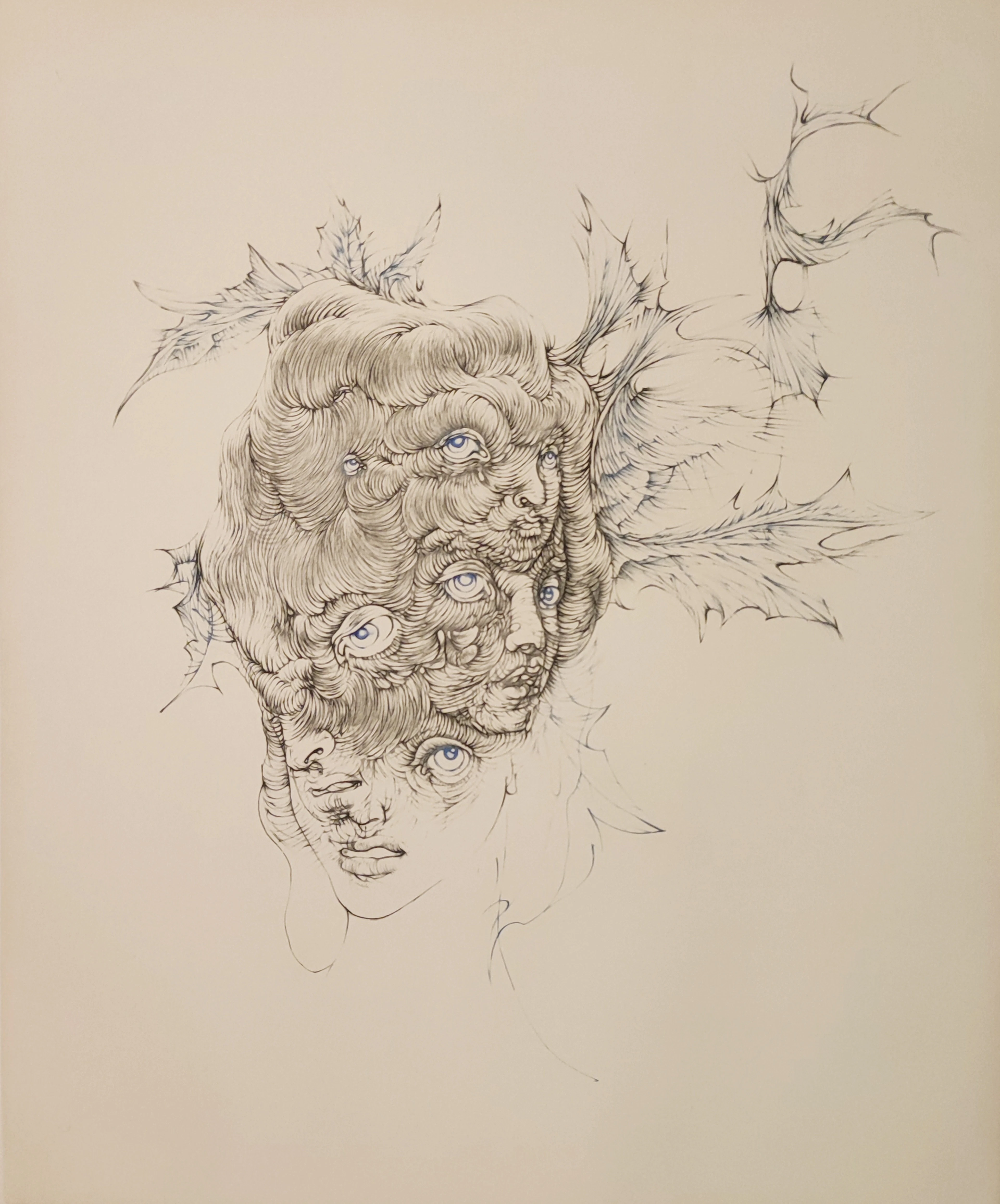 Hans BELLMER - yeux bleus - 1972- Gravure originale Signée , numerotée