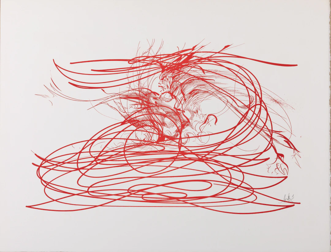 Raymond MORETTI : Les illuminations de Rimbaud en rouge - Sérigraphie
