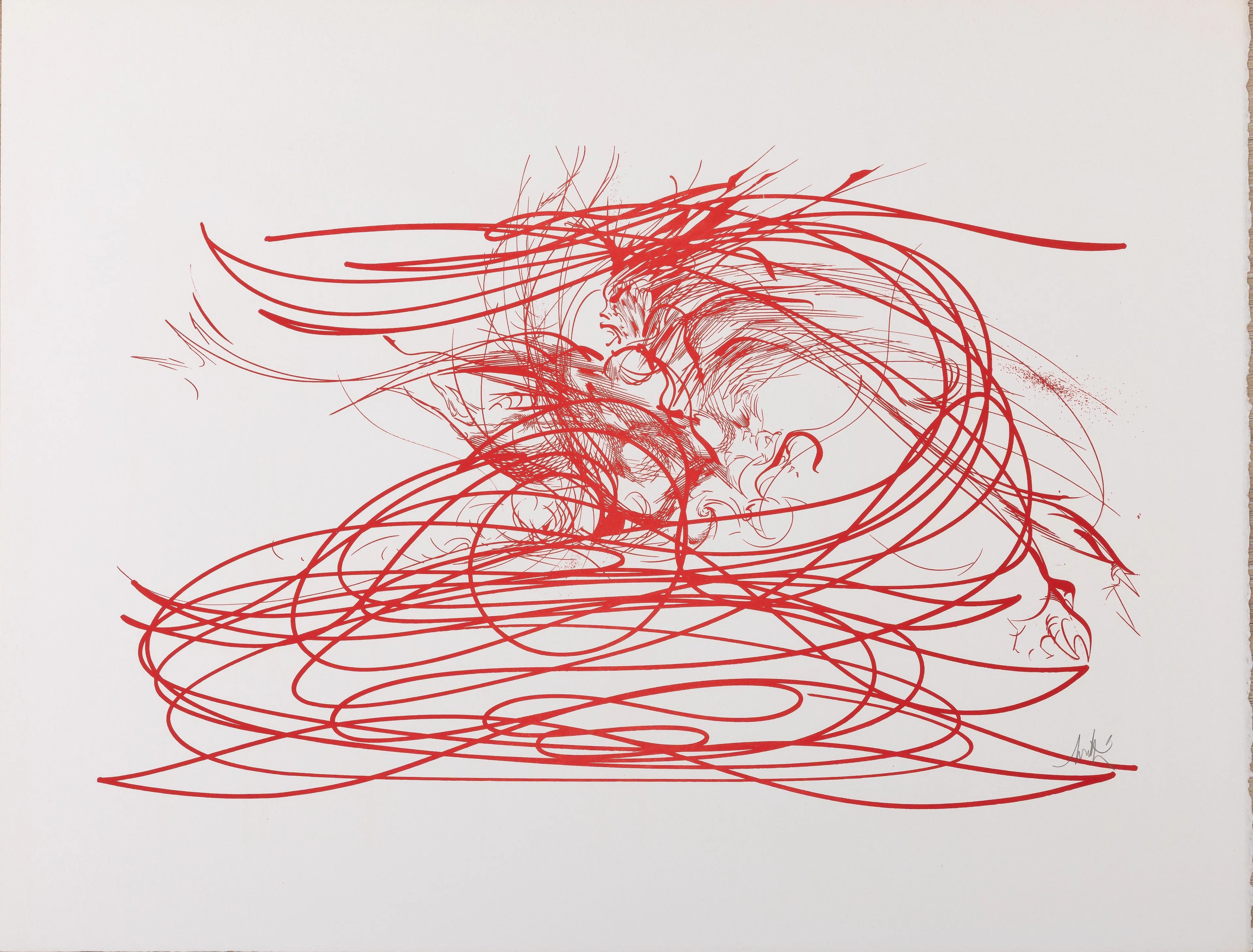Raymond MORETTI : Les illuminations de Rimbaud en rouge - Sérigraphie