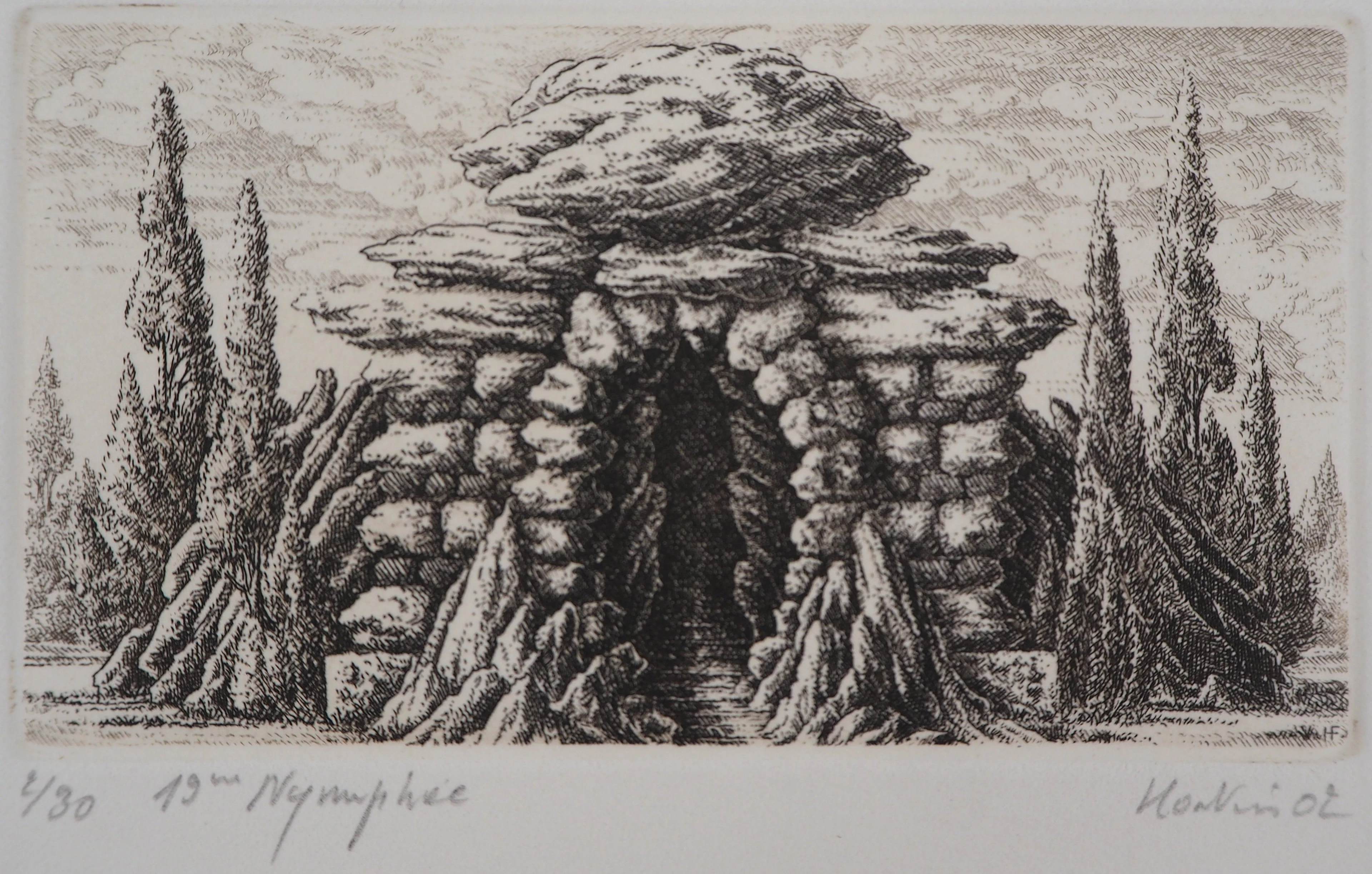 François HOUTIN : 19ème nymphée - Gravure Originale Signée