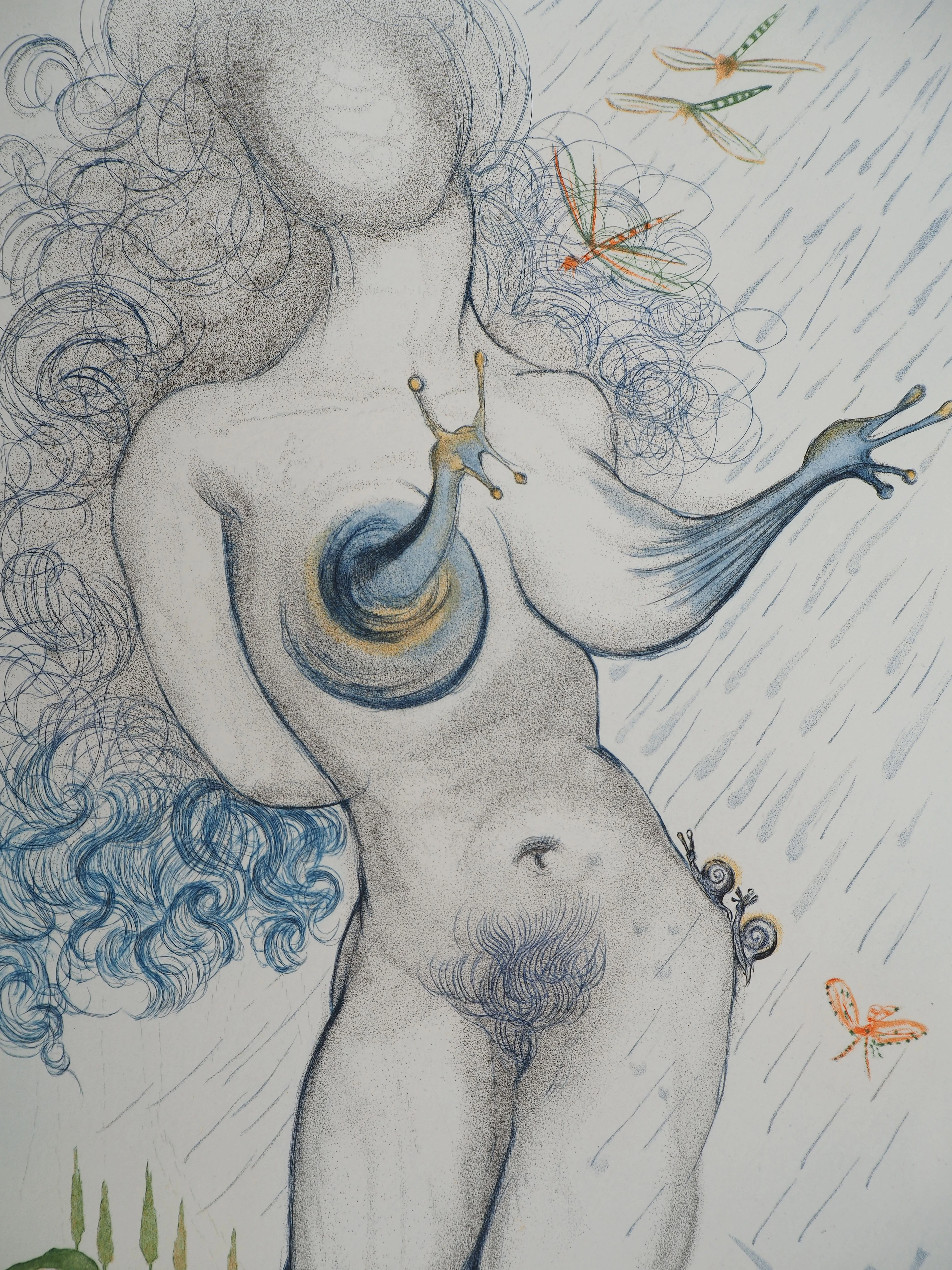 Salvador Dali : Casanova, Femme aux escargots, Gravure originale signée