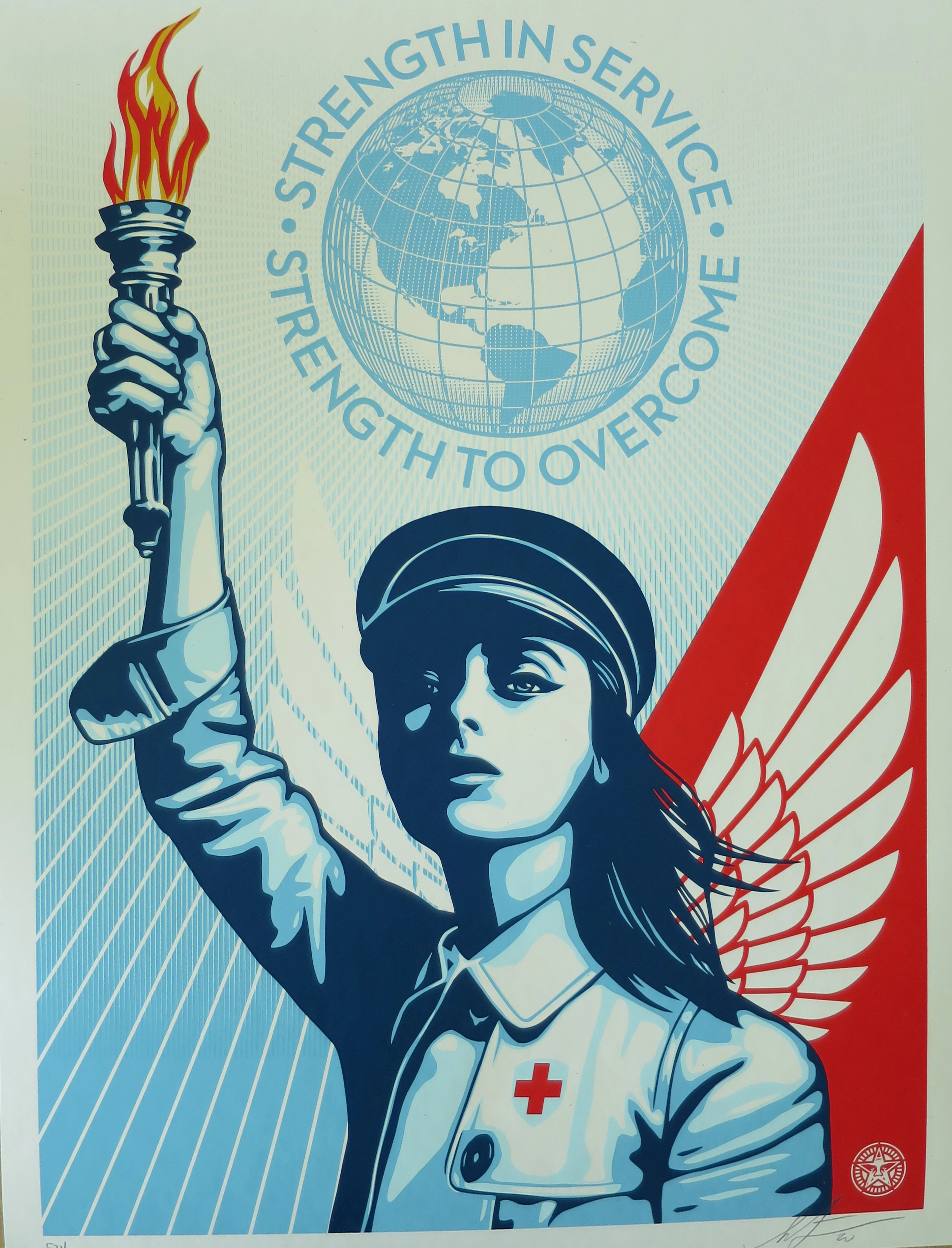 Shepard FAIREY (Obey) - Angel Of Hope And Strength - Sérigraphie signée