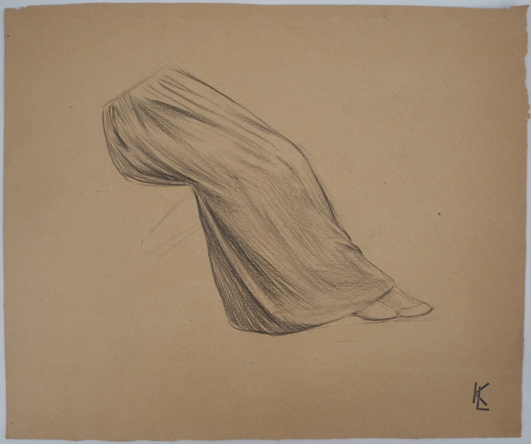 Léopold Franz KOWALSKI: Jupe longue, dessin original