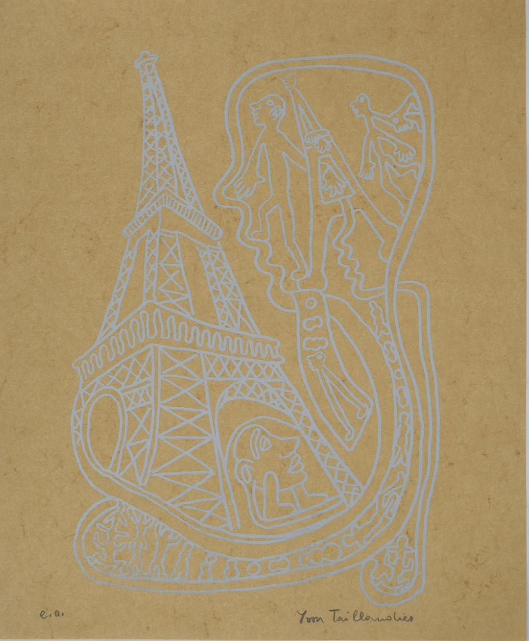 Yvon TAILLANDIER : Paris, La Tour Eiffel, Sérigraphie originale signée