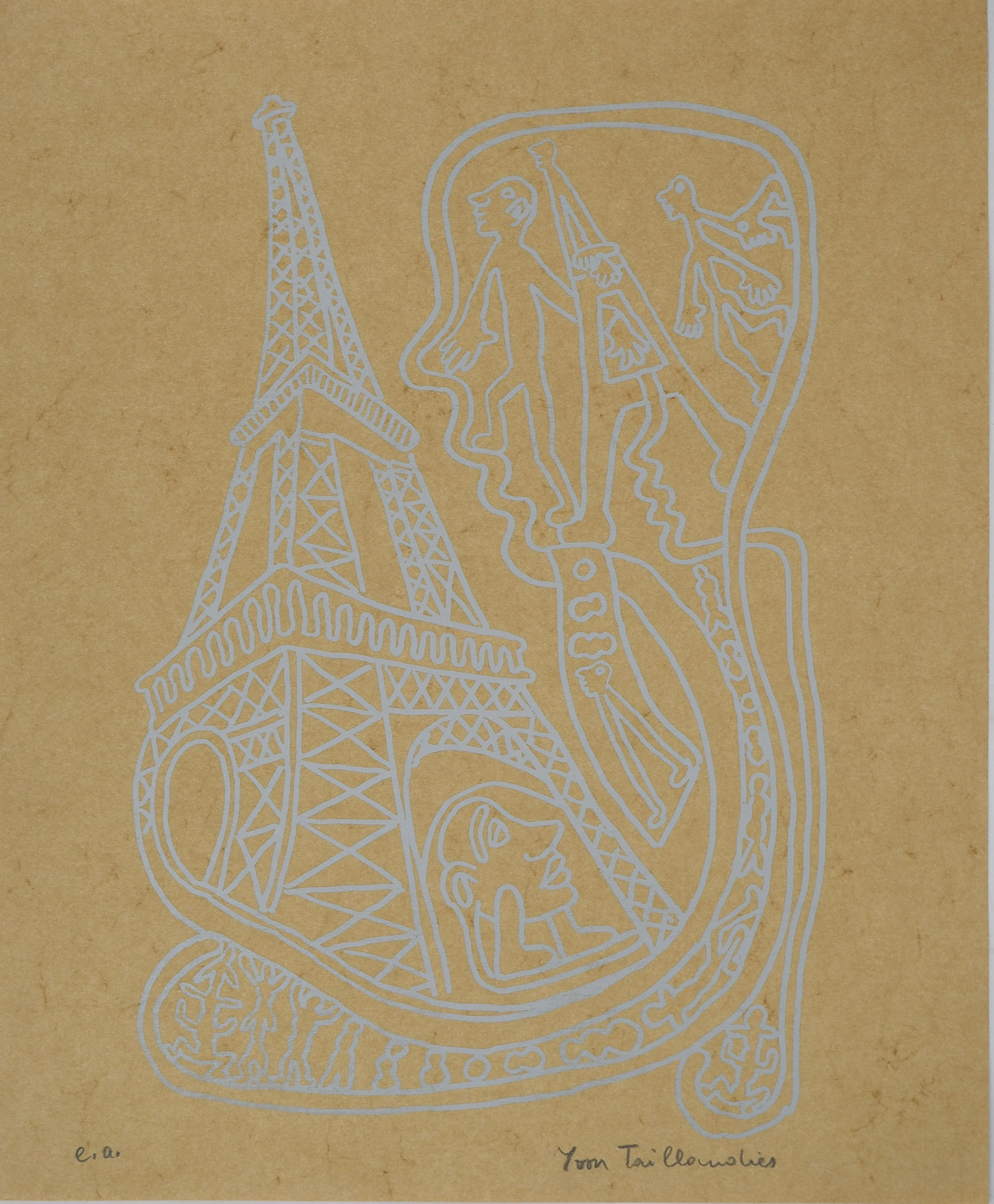 Yvon TAILLANDIER : Paris, La Tour Eiffel, Sérigraphie originale signée