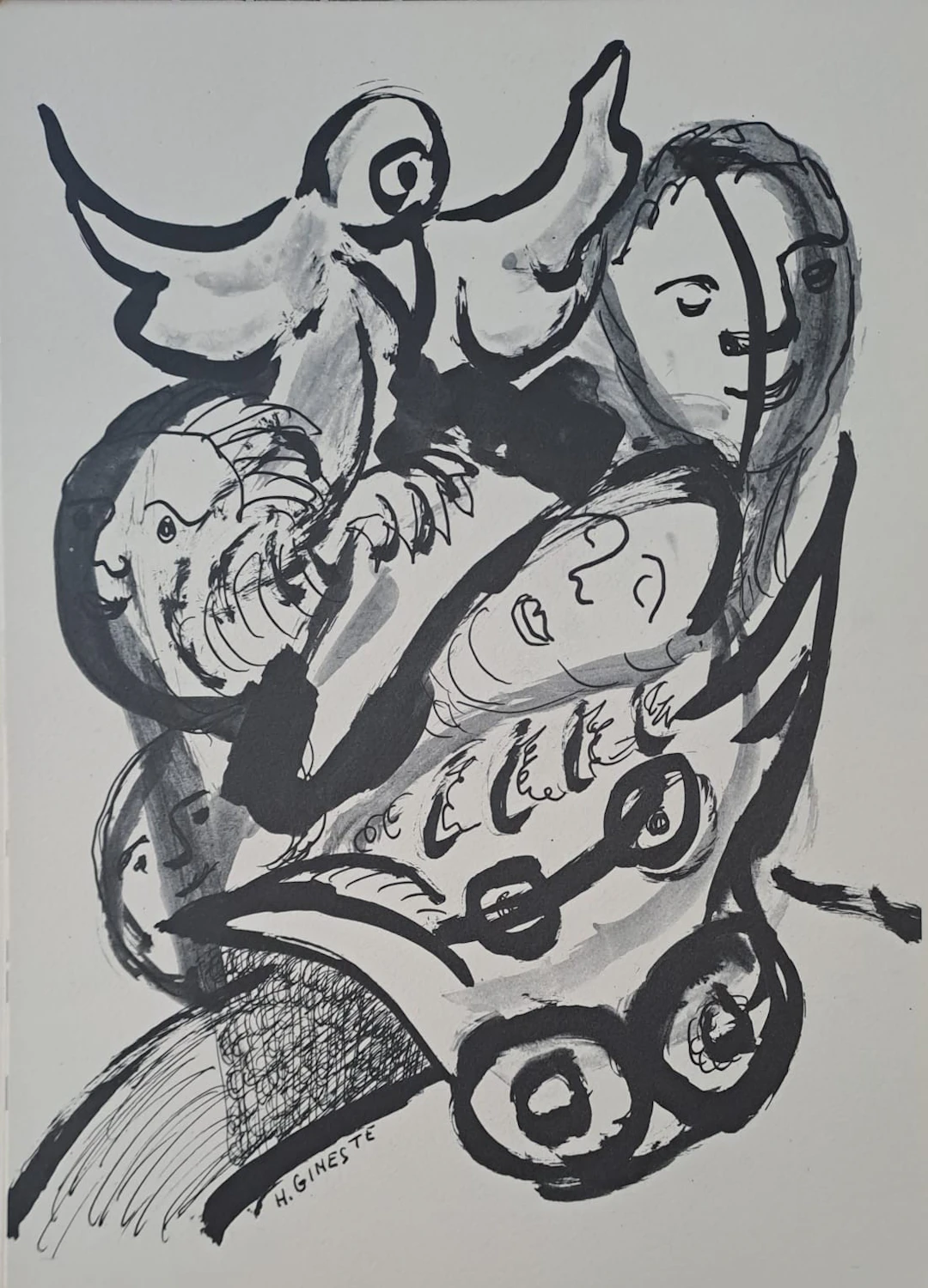 Henri Gineste - Créatures merveilleuses 3 - Lithographie signée