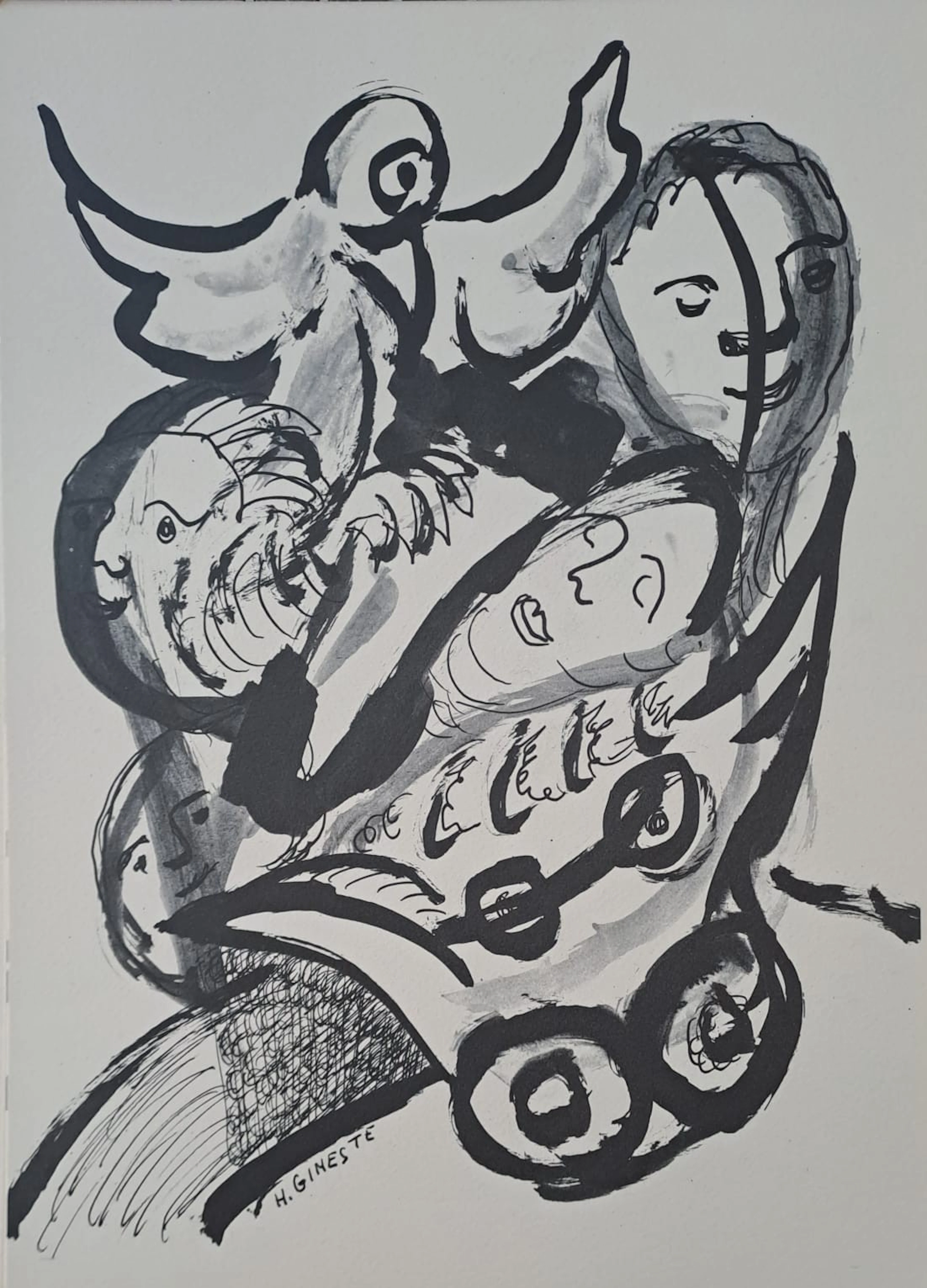 Henri Gineste - Créatures merveilleuses 3 - Lithographie signée