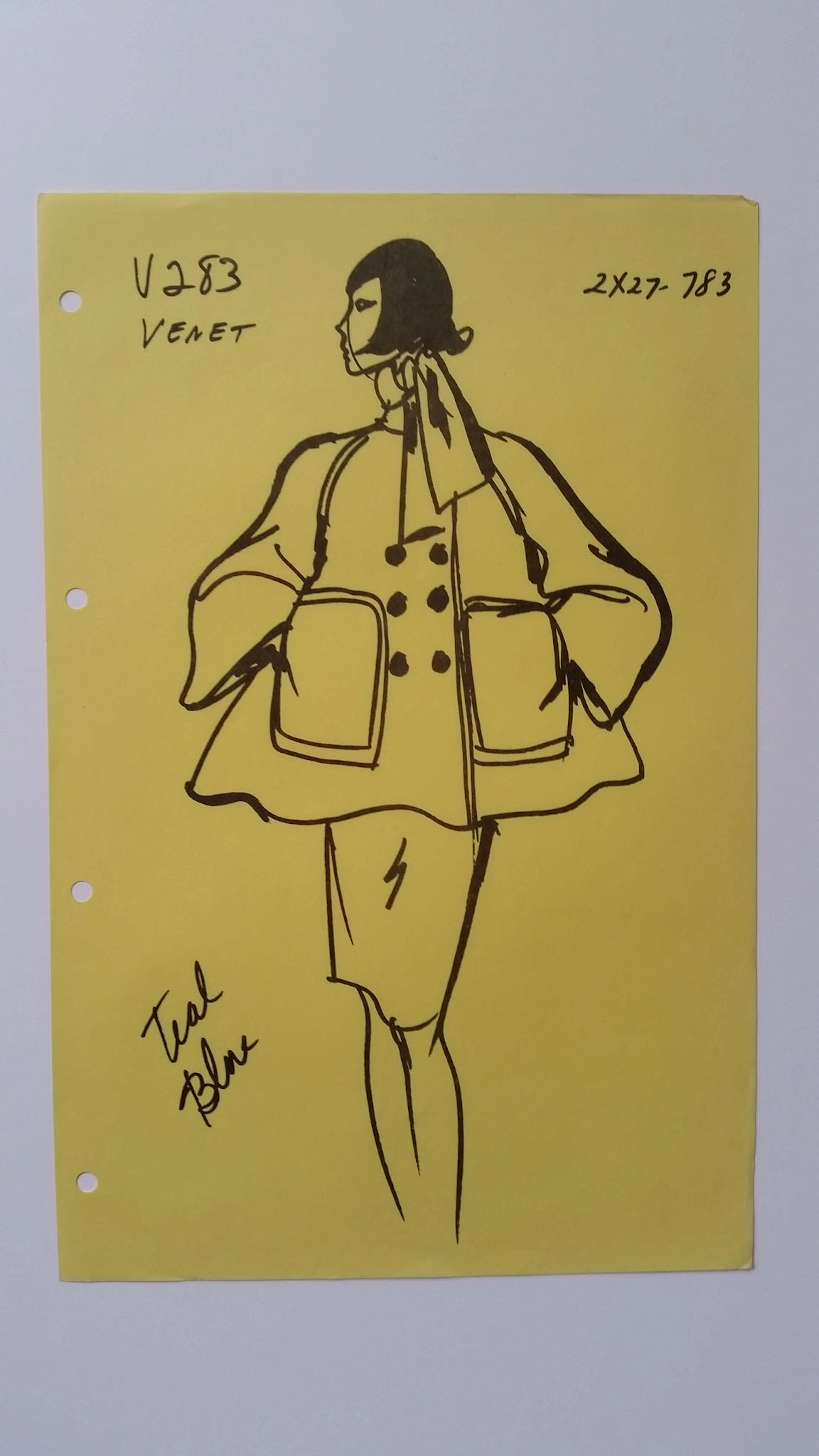 Philippe Venet - Croquis ensemble veste et jupe
