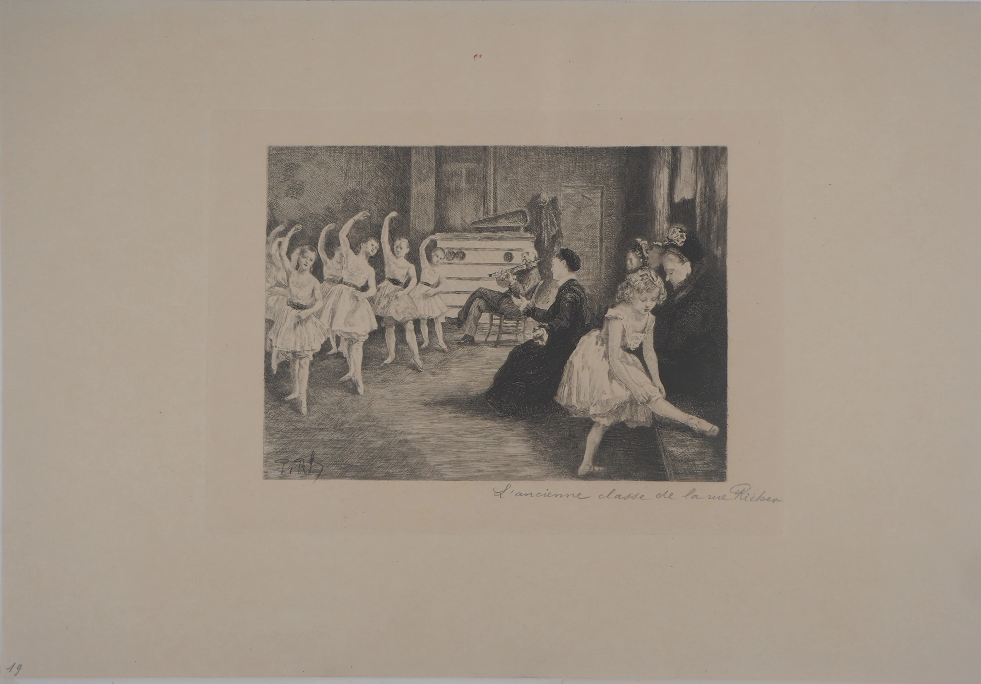 Paul Renouard - Jeunes ballerines, 1893 - Gravure originale signée au crayon
