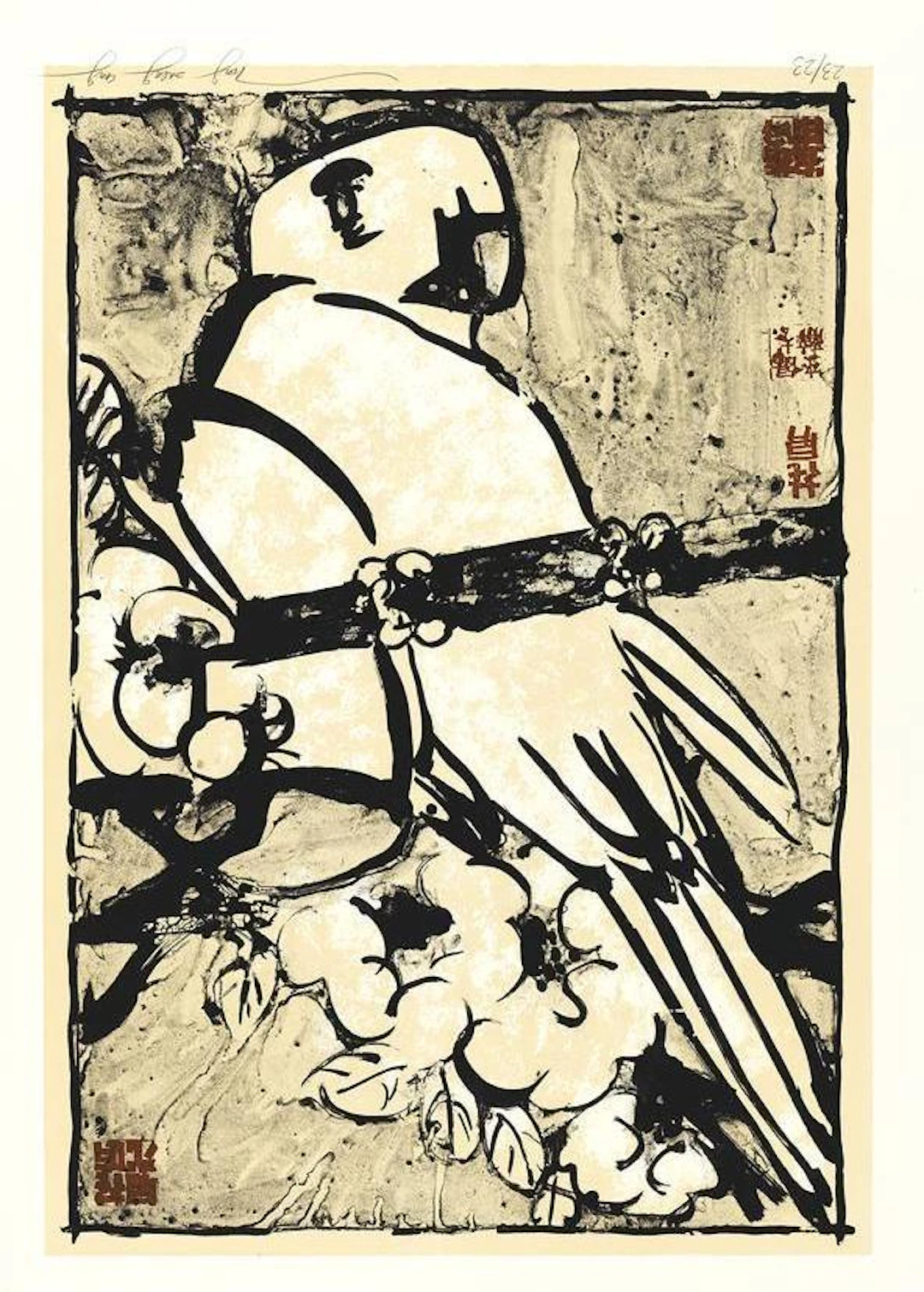 Tong ZHENGANG - Perroquet - Lithographie numérotée et signée
