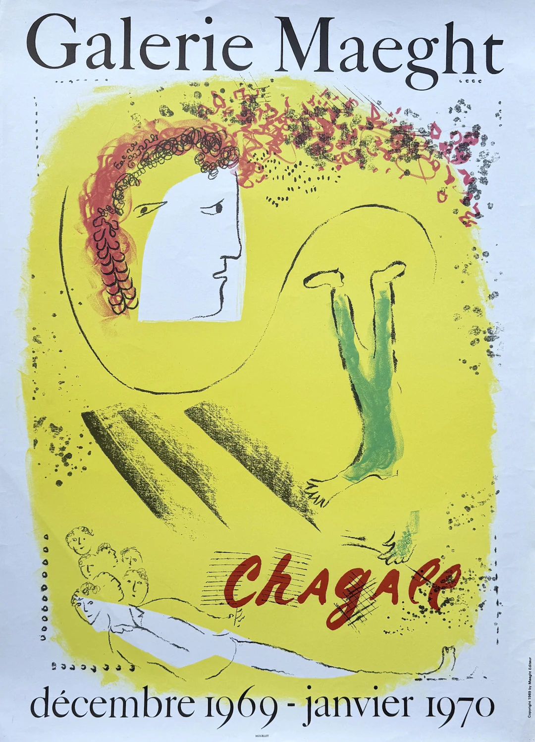Marc CHAGALL - Le fond jaune, 1969 - Lithographie originale