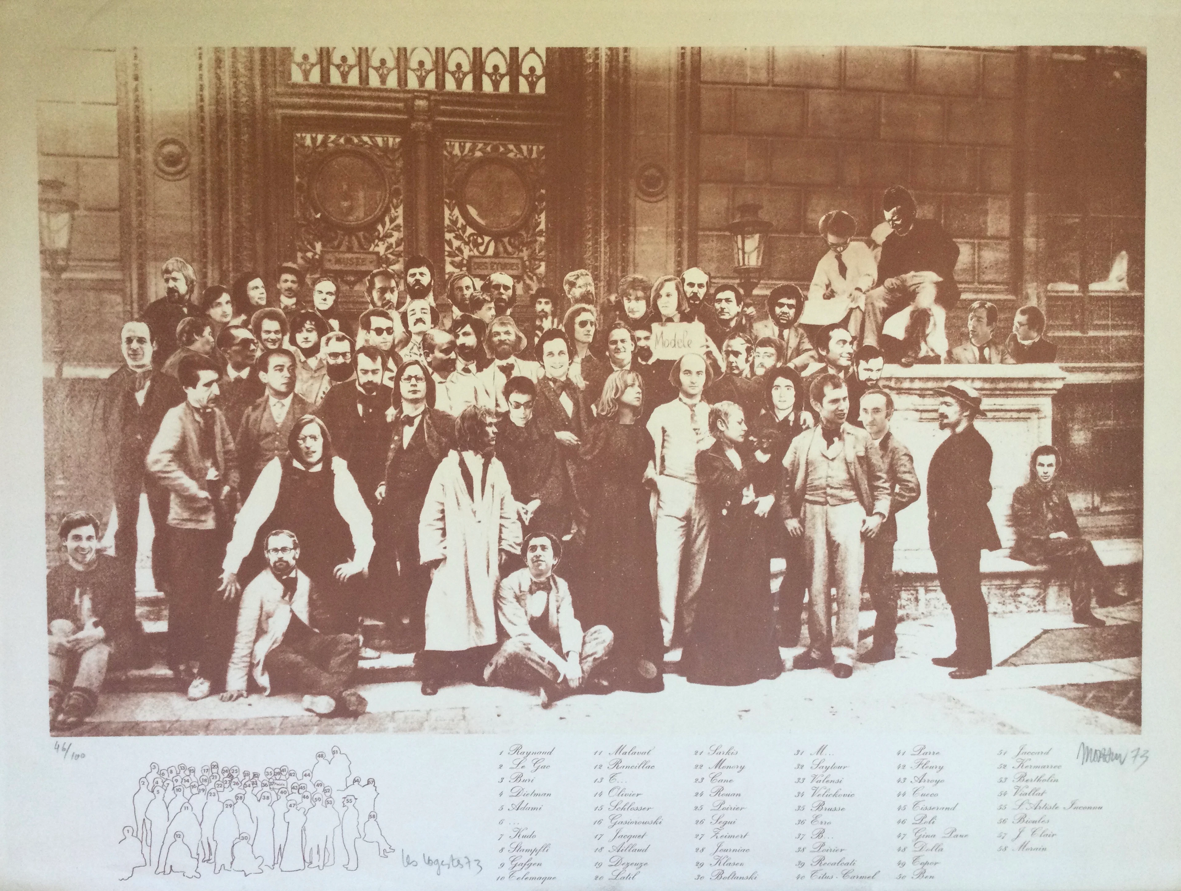 André MORAIN - Les logistes , 1973 - Photogravure en bistre signée