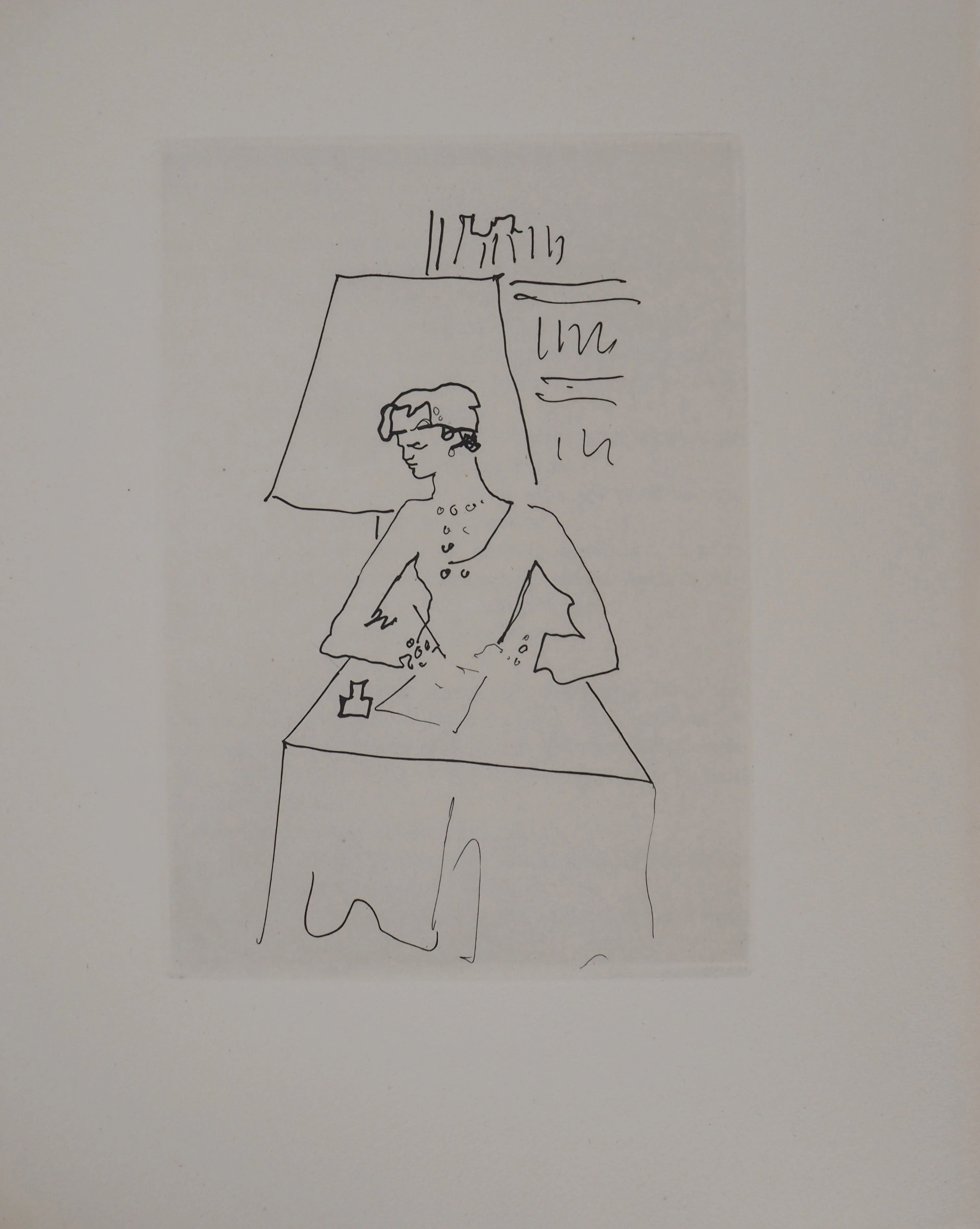 Jean COCTEAU : Le bal du comte d'Orgel, La lettre, gravure originale