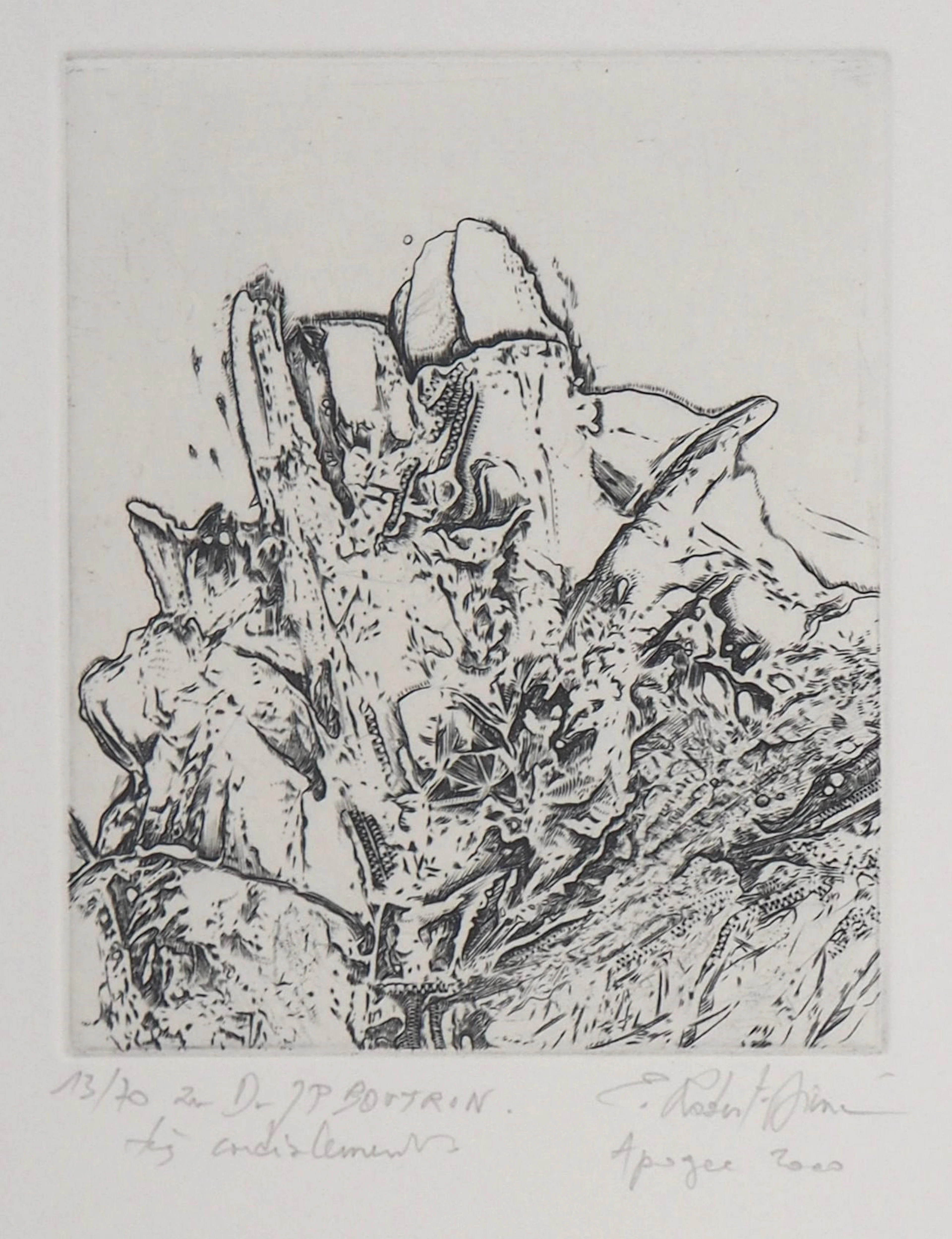 Eric ROBERT-AYME : Sommet surréaliste, 2000 - Gravure originale signée