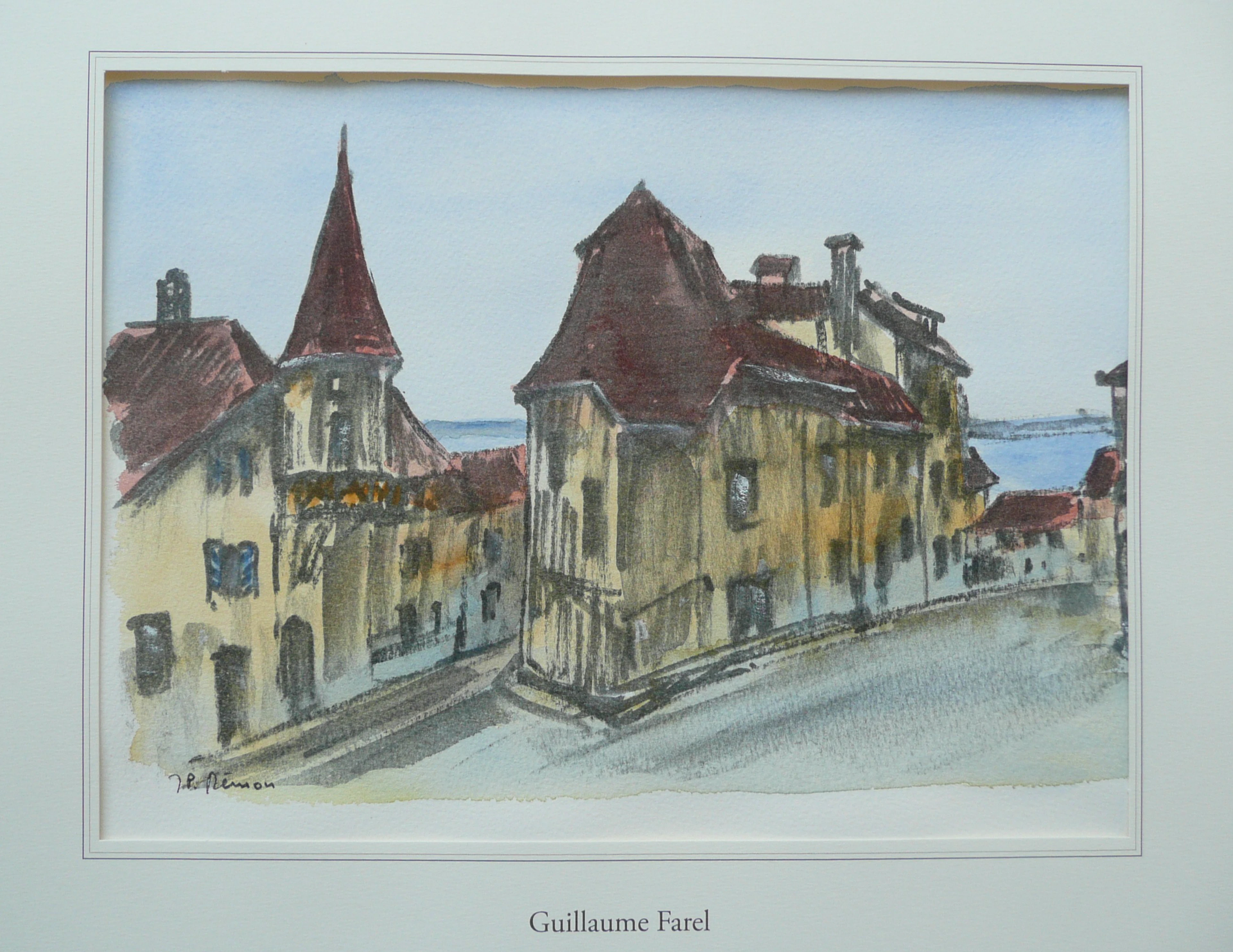 Jean Pierre REMON - La rue Guillaume Farel, 2010 - Aquarelle signée