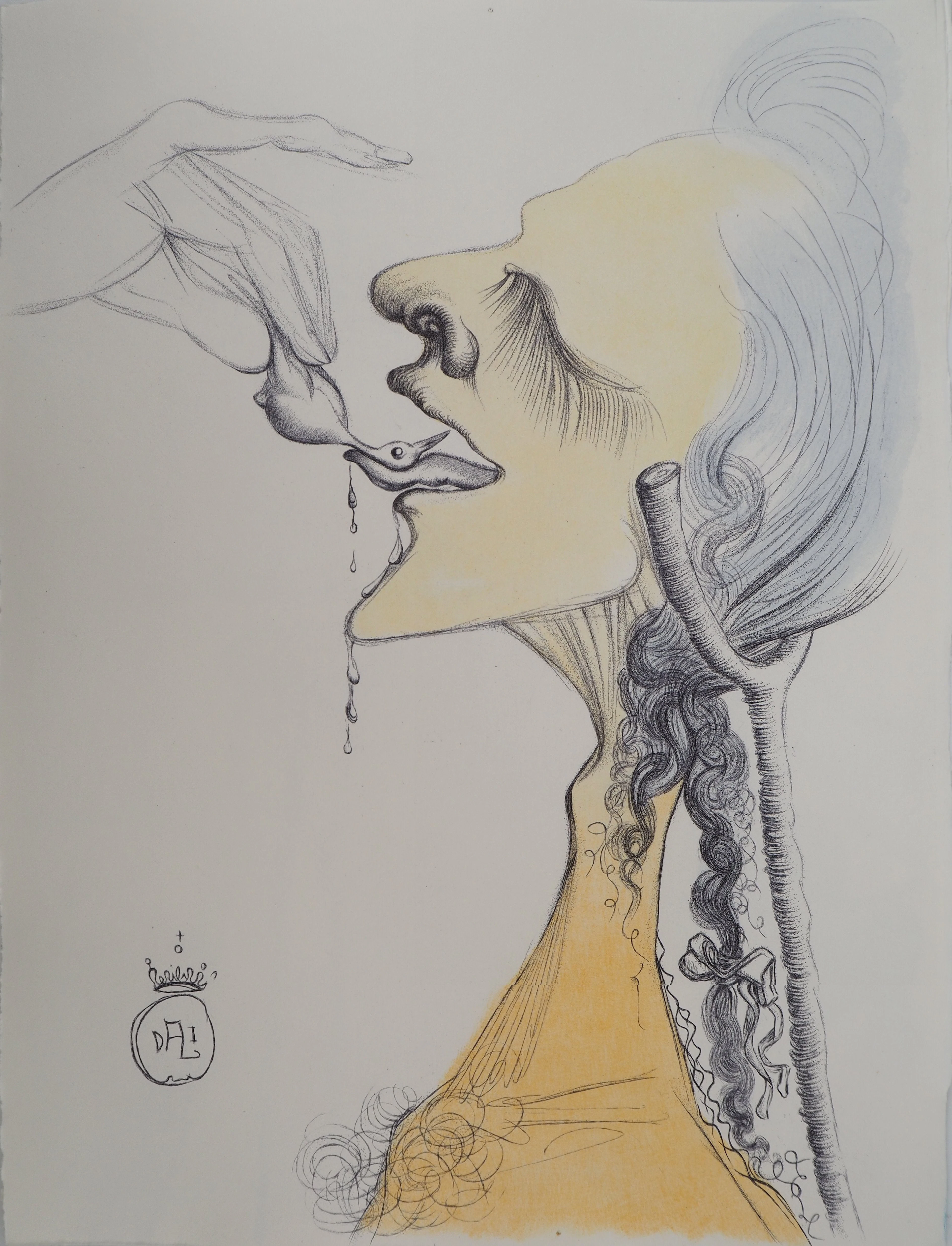 Salvador Dali : Casanova, Un petit oiseau sur la langue, Gravure originale