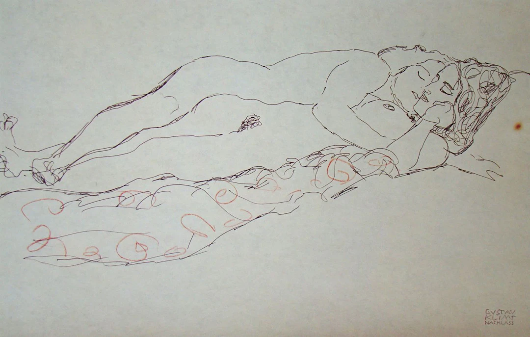 Gustav KLIMT (d’après) - Dessin érotique, 1979 - Lithographie offset signée