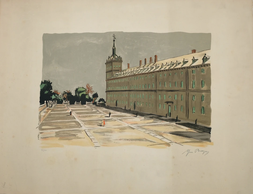 Yves BRAYER : Palais de l’Escorial - Lithographie originale signée