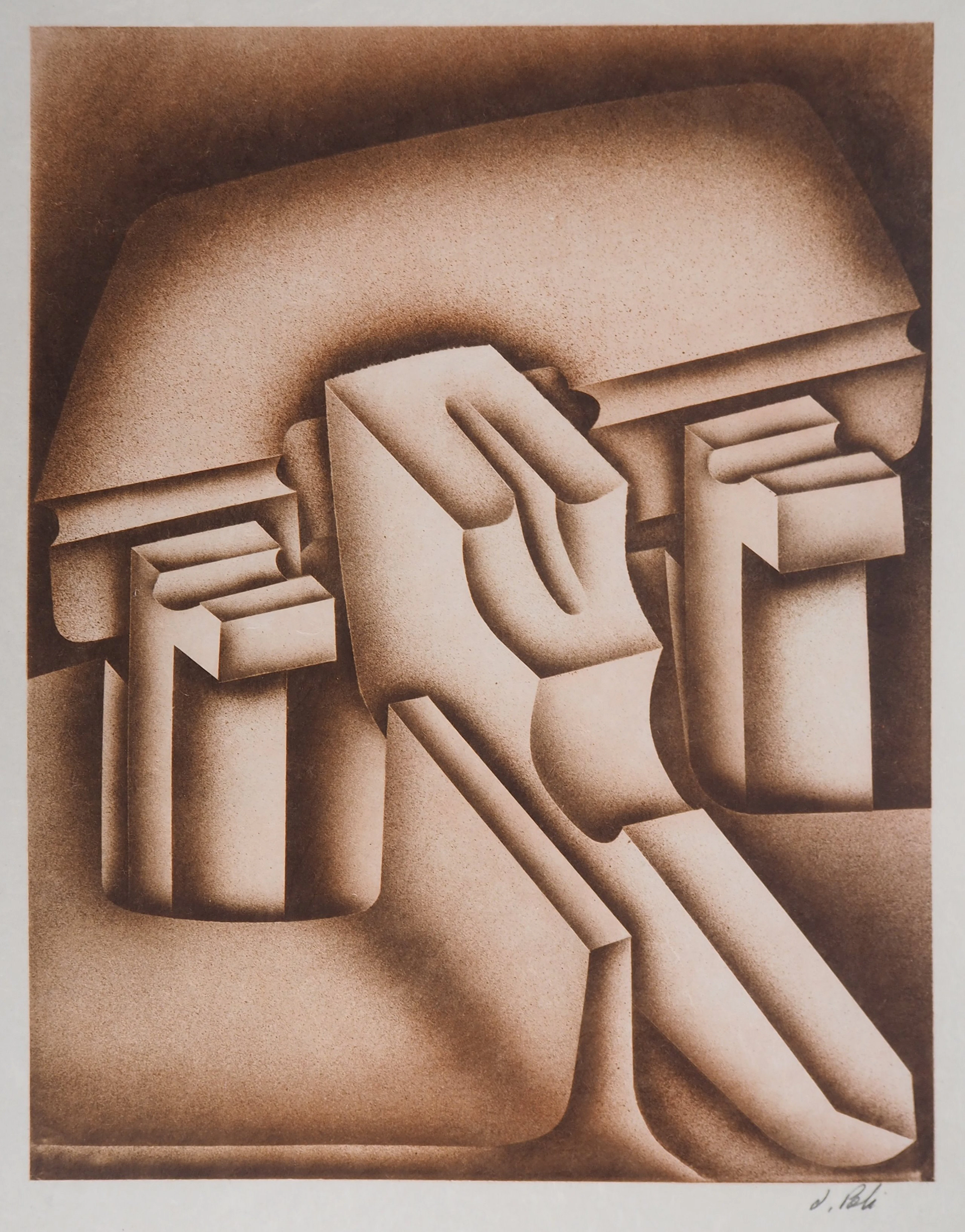 Jacques POLI : Composition géométrique - Lithographie originale signée