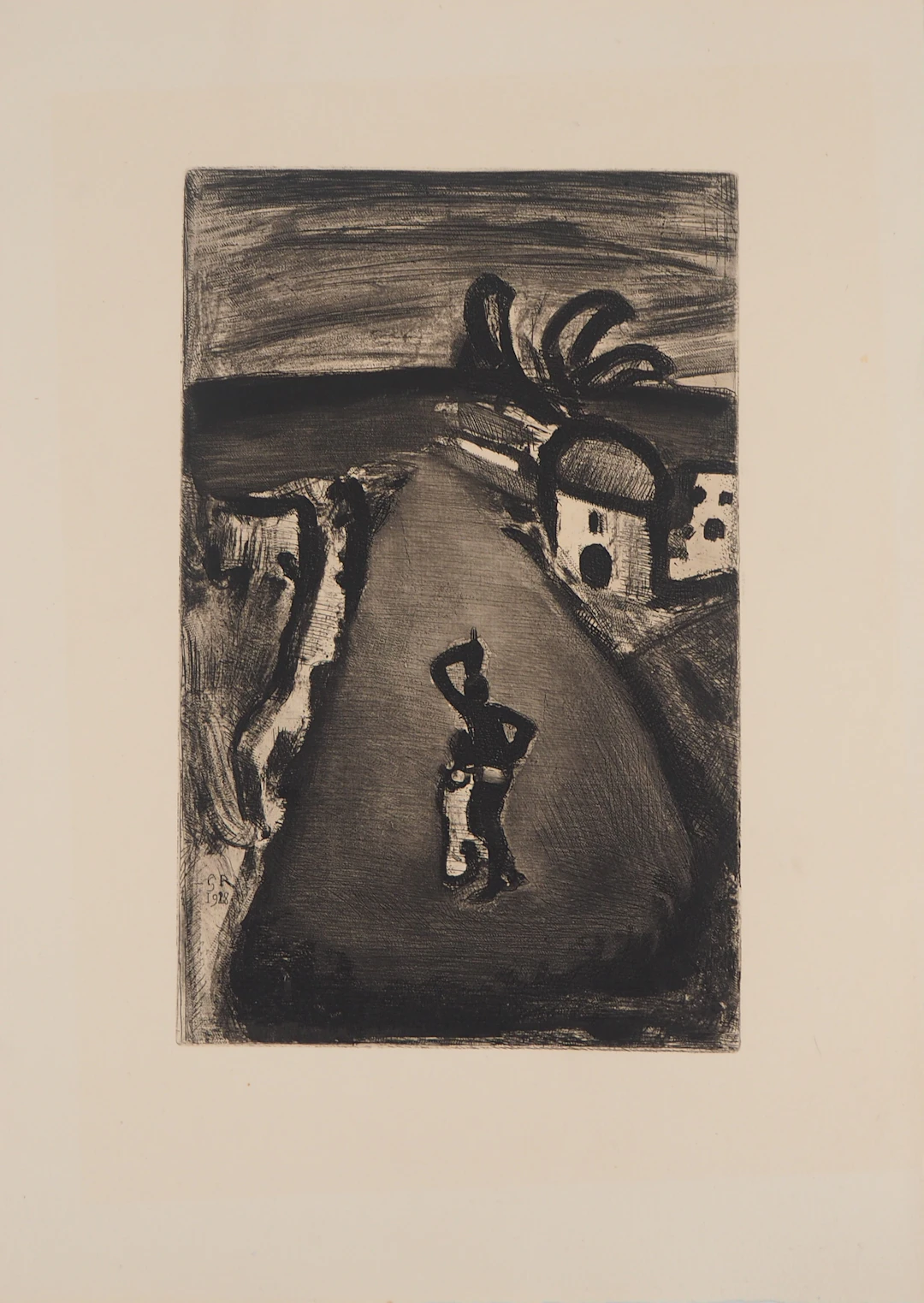 Georges ROUAULT - L’entrée du village, 1928 - Gravure originale signée