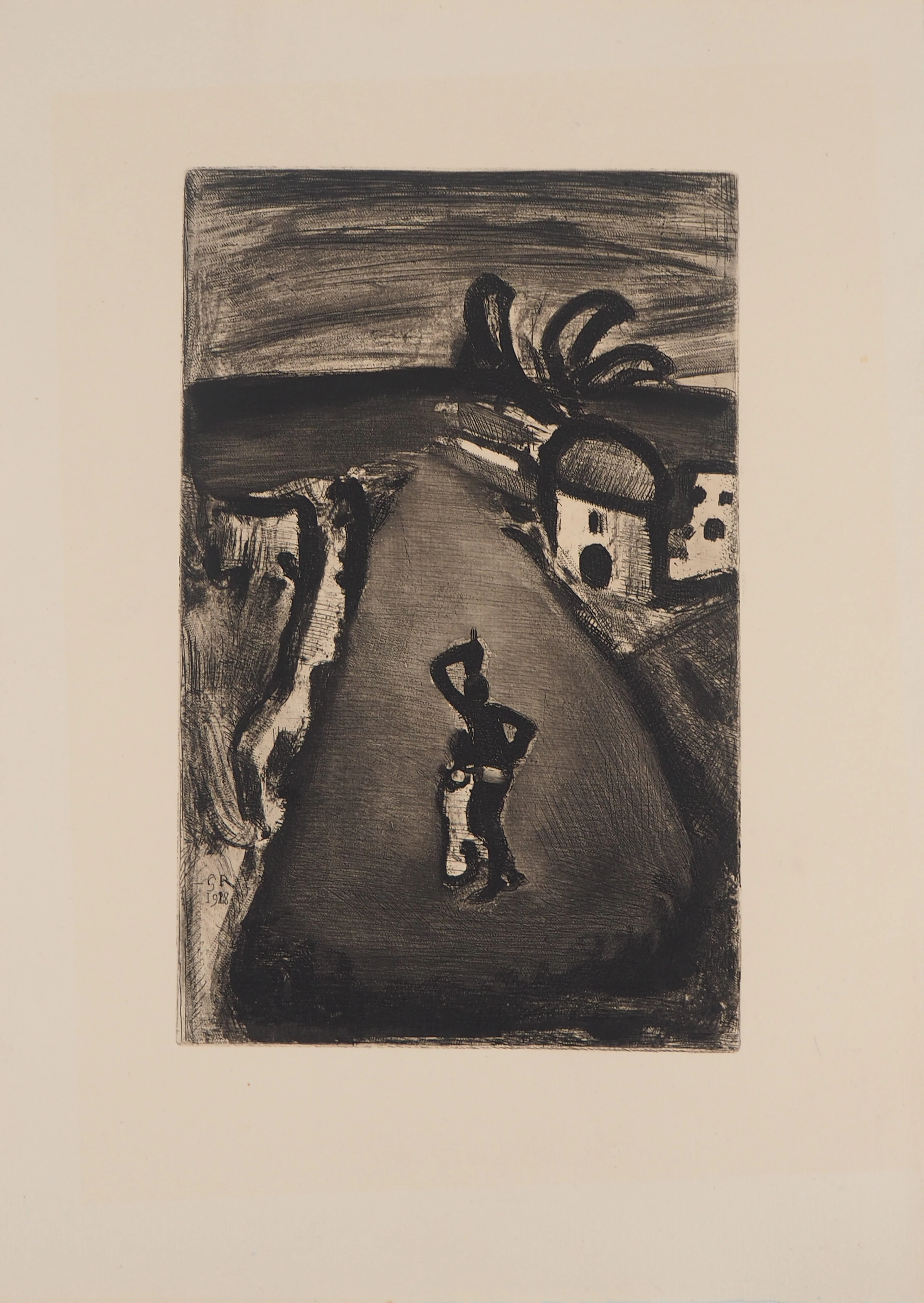 Georges ROUAULT - L’entrée du village, 1928 - Gravure originale signée