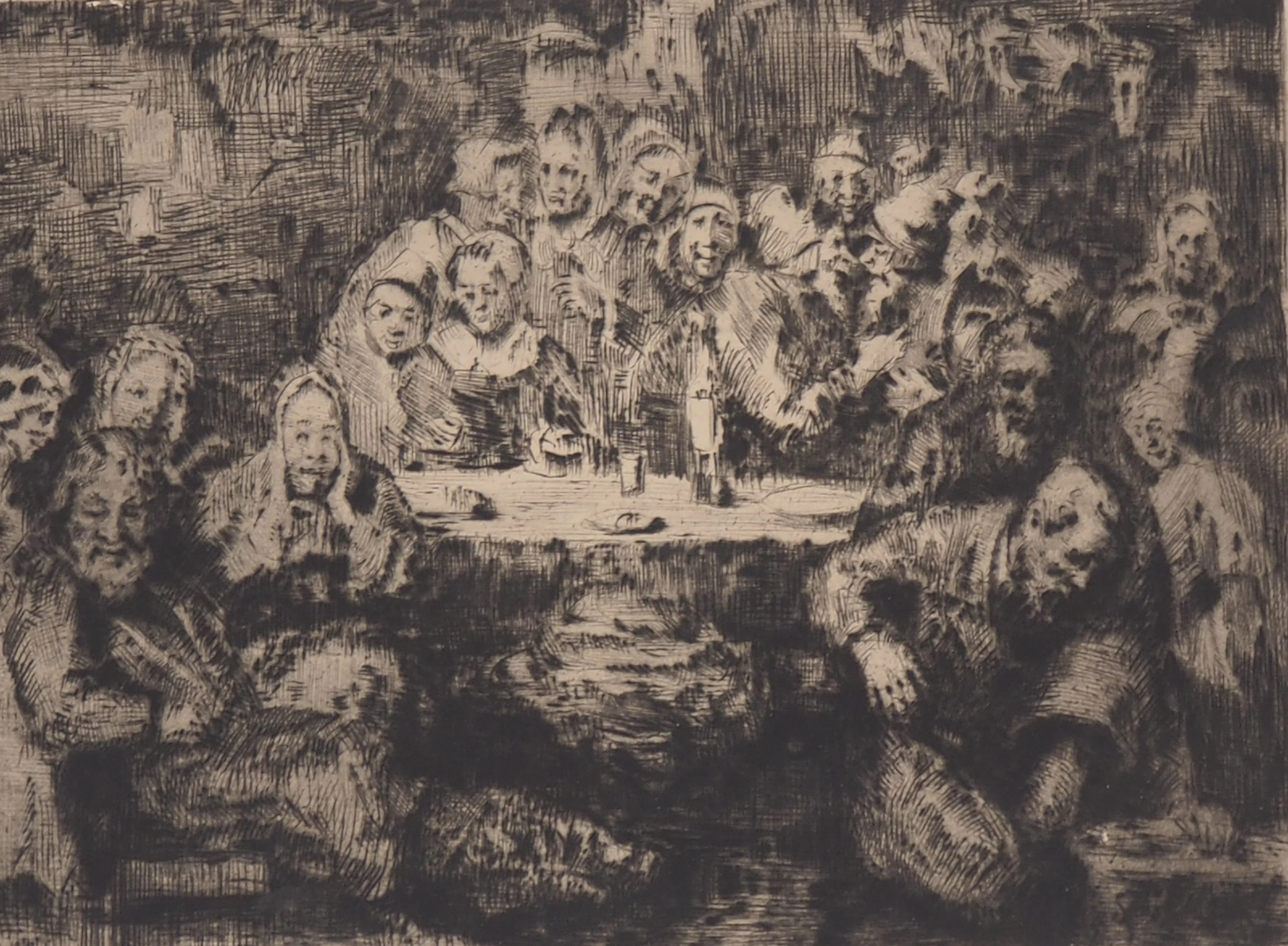 Simon Glatzer - Fête russe - Gravure originale signée