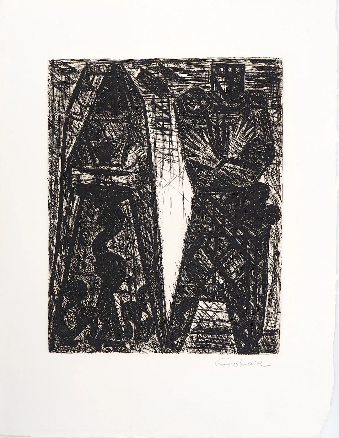 Marcel GROMAIRE - Macbeth, Shakespeare: le complot , 1958 - Eau-forte