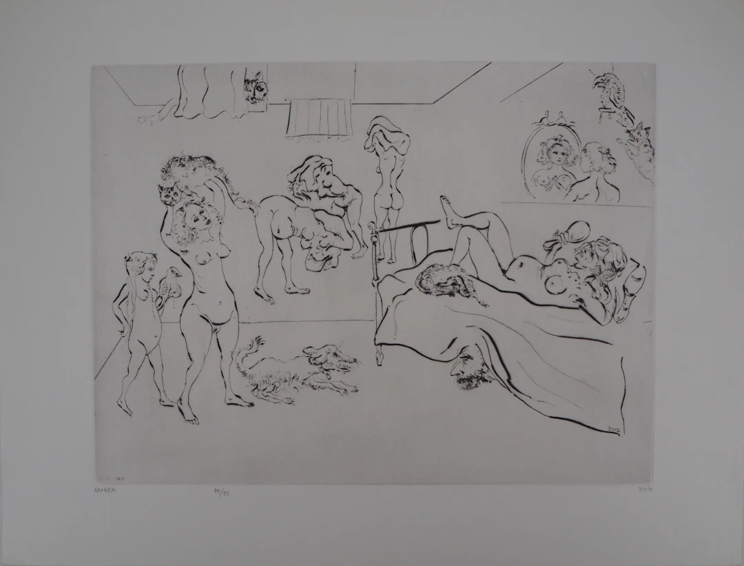 Mordecaï MOREH : La toilette - Gravure originale signée