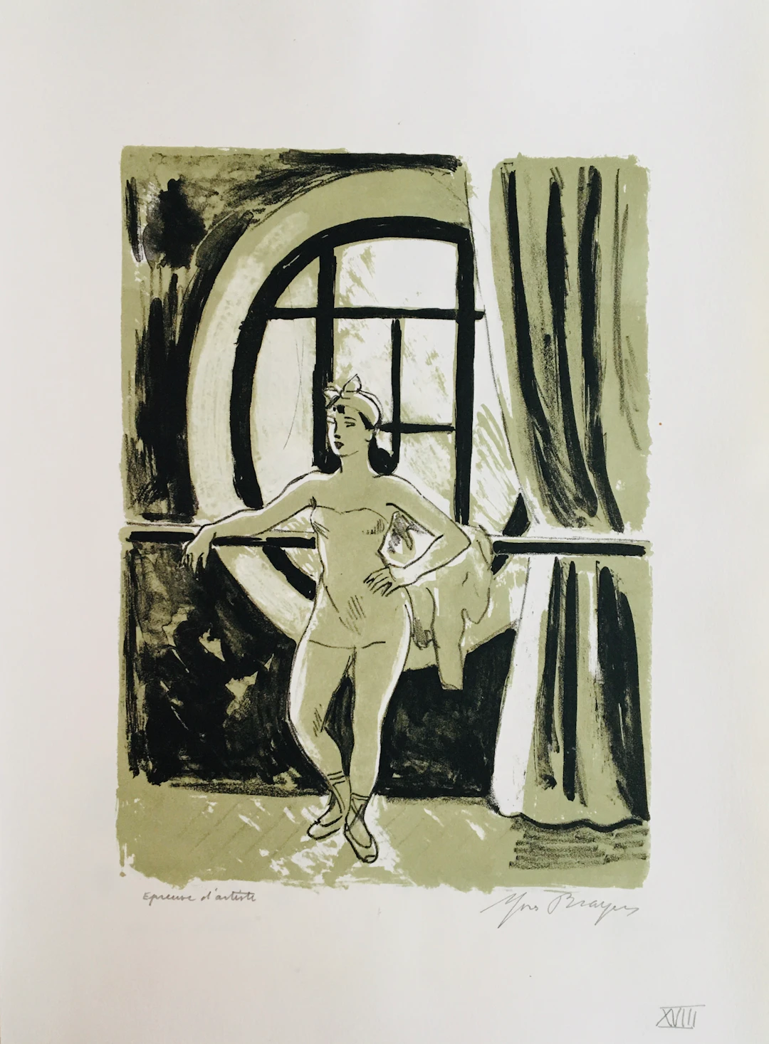 Yves BRAYER - Danseuse à la rotonde, 1969 - Lithographie signée au crayon