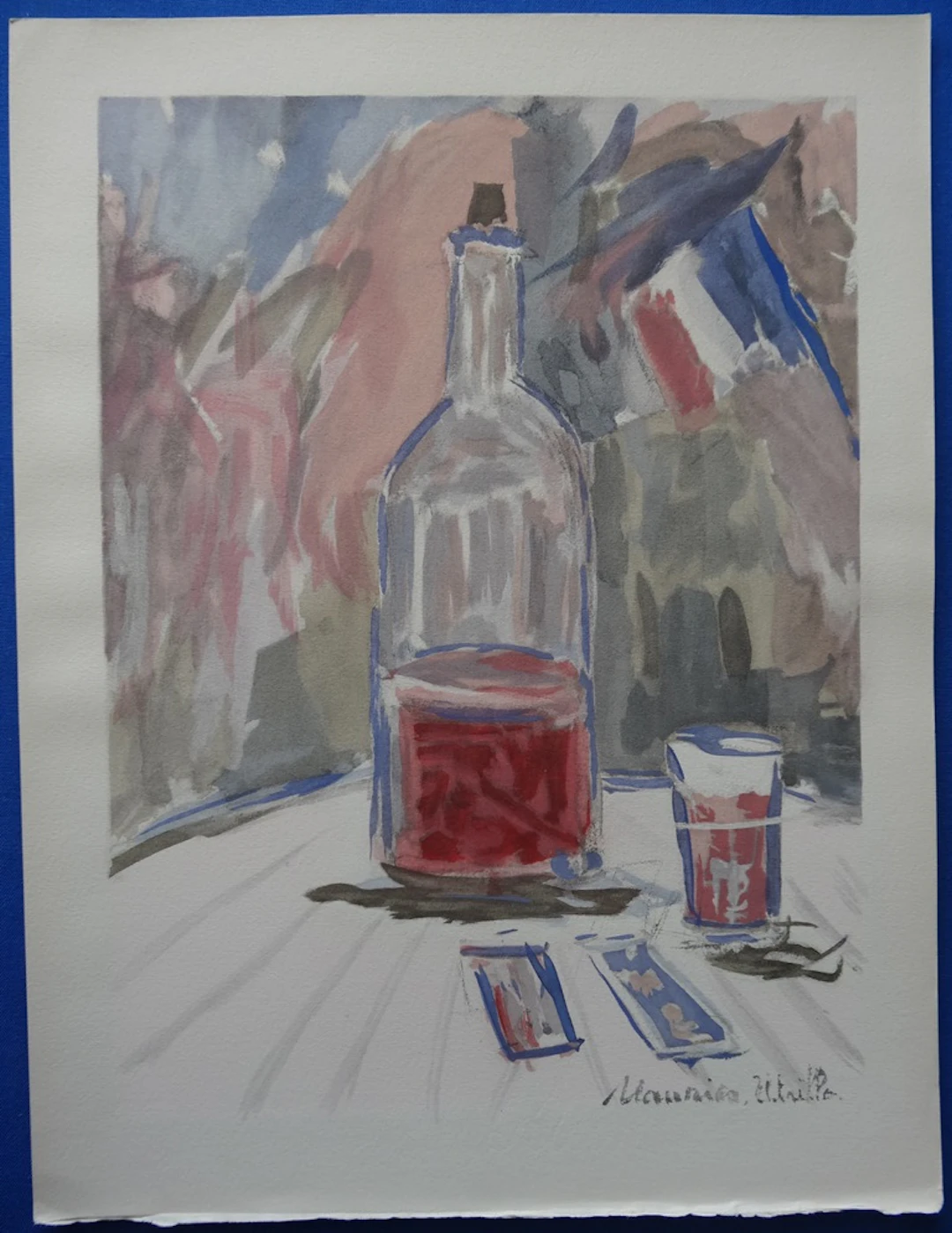 Maurice UTRILLO - "Vin du 14 juillet", Lithographie signée